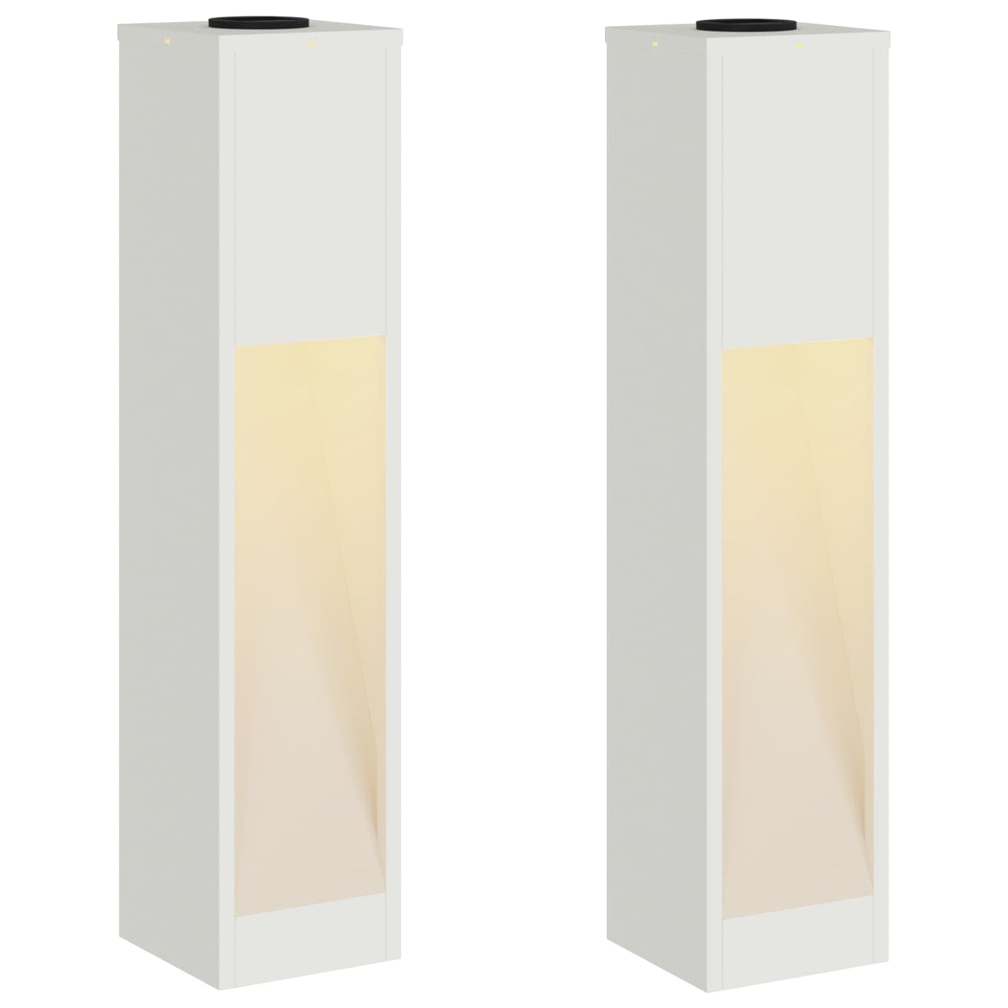Zonne LED Padverlichting 2 pcs Wit Koudgewalst staal is nu te koop bij PeponiXL, paradijselijk wonen!