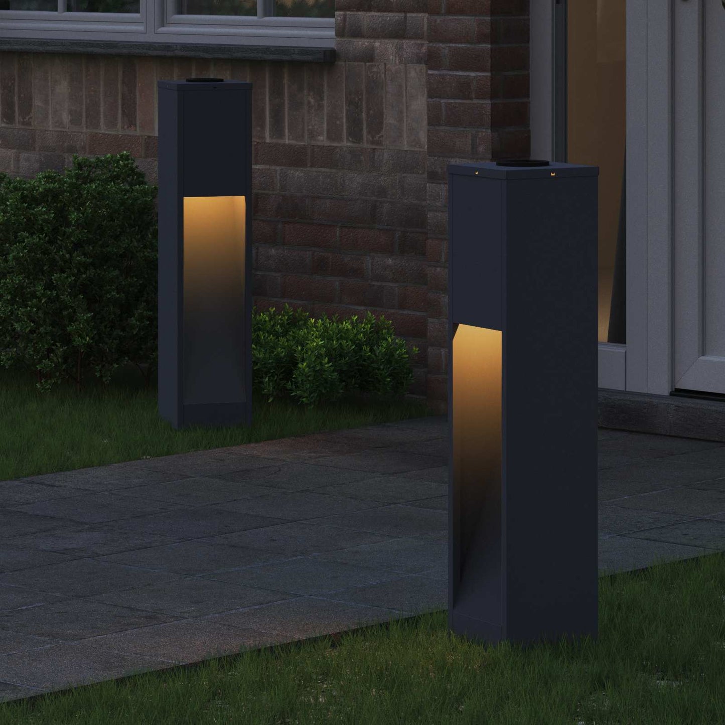 Zonne LED Padverlichting 2 pcs Antraciet Koudgewalst staal is nu te koop bij PeponiXL, paradijselijk wonen!