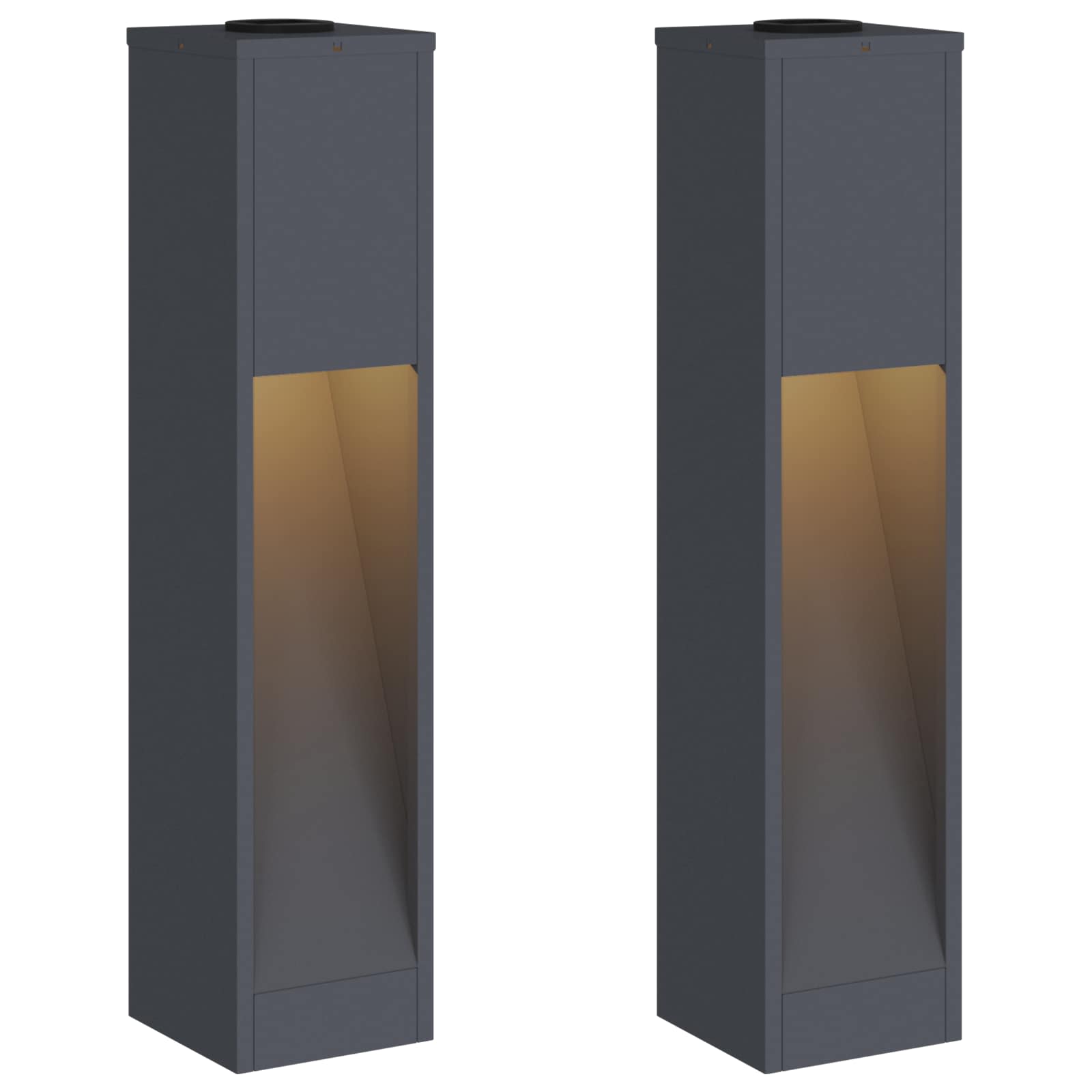 Zonne LED Padverlichting 2 pcs Antraciet Koudgewalst staal is nu te koop bij PeponiXL, paradijselijk wonen!