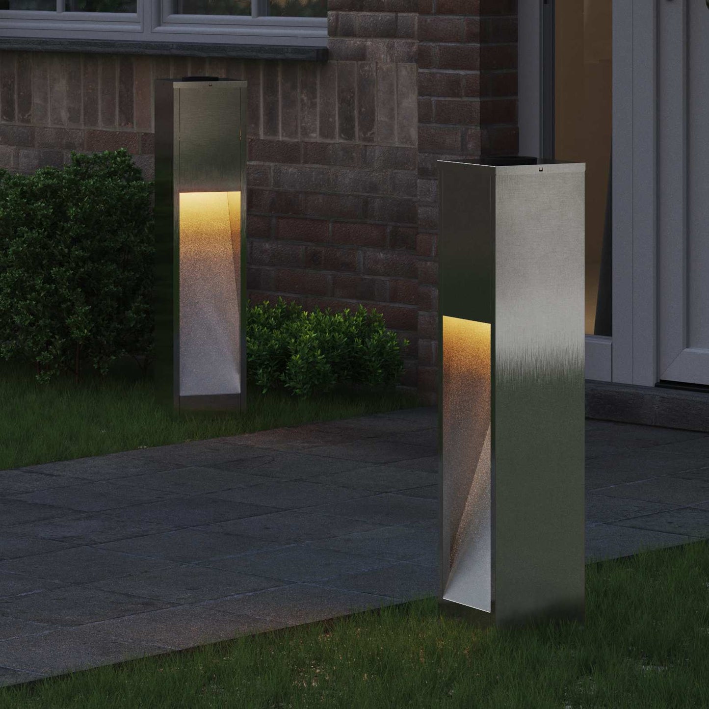 Zonne LED Padverlichting 2 pcs Zilver Roestvrij staal is nu te koop bij PeponiXL, paradijselijk wonen!
