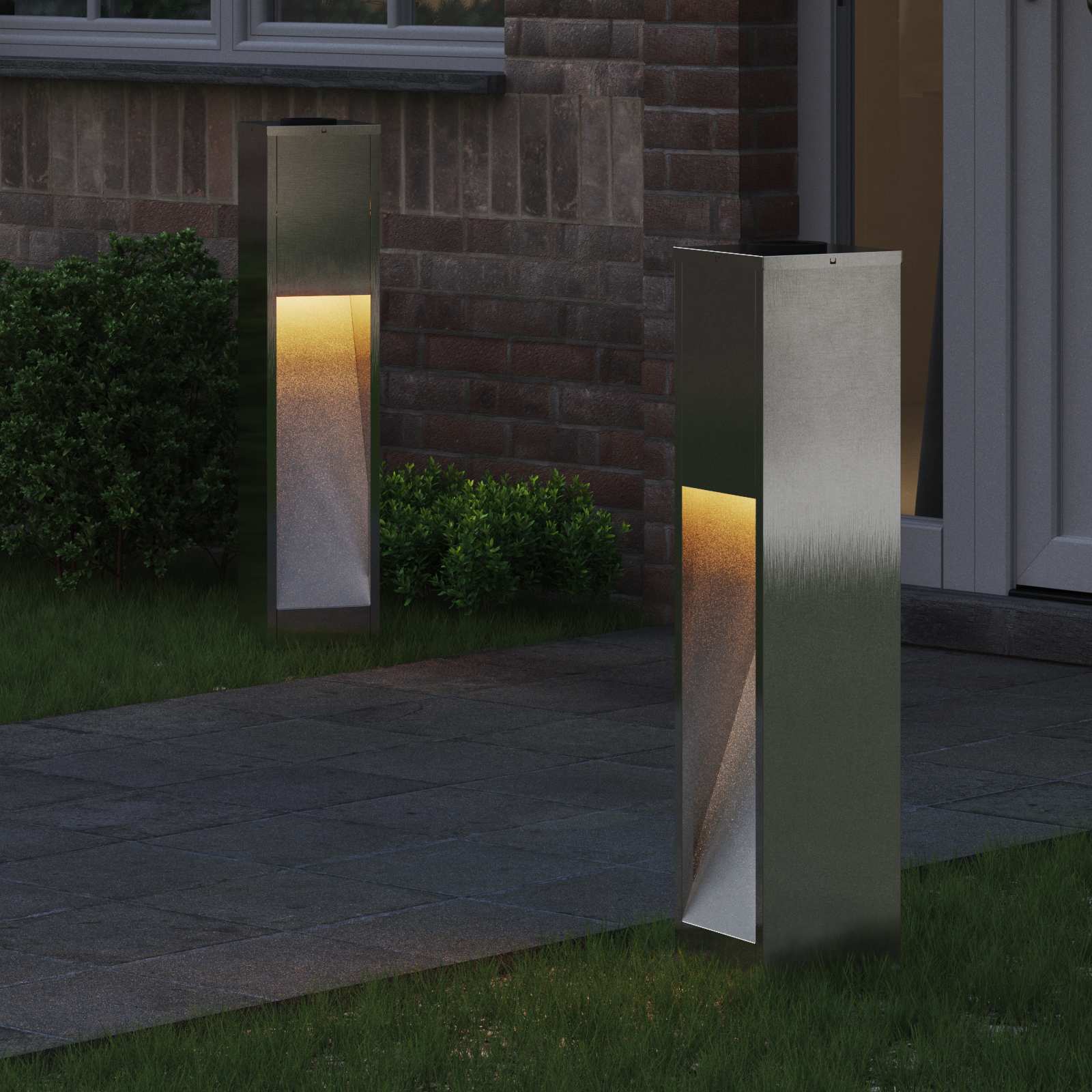 Zonne LED Padverlichting 2 pcs Zilver Roestvrij staal is nu te koop bij PeponiXL, paradijselijk wonen!