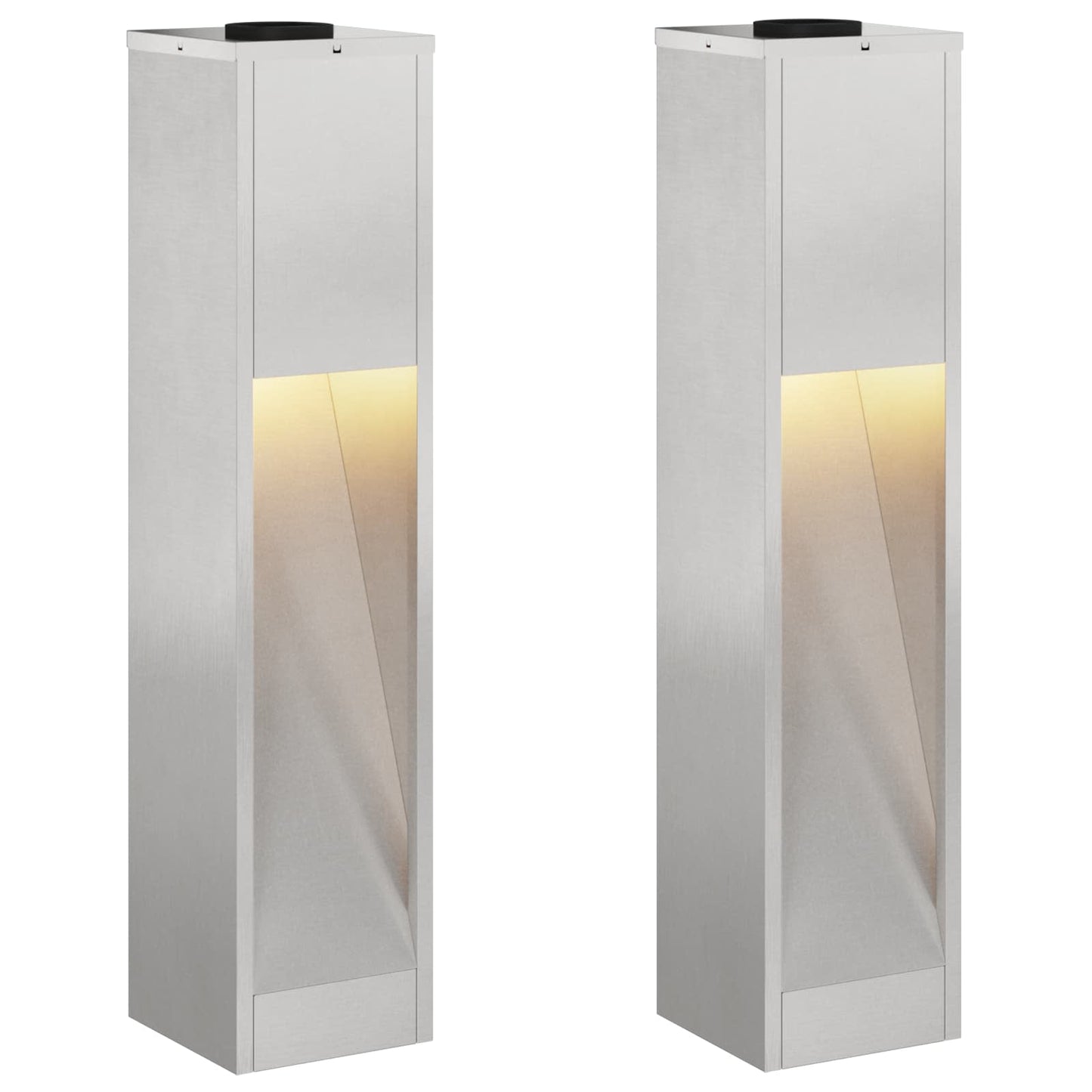 Zonne LED Padverlichting 2 pcs Zilver Roestvrij staal is nu te koop bij PeponiXL, paradijselijk wonen!