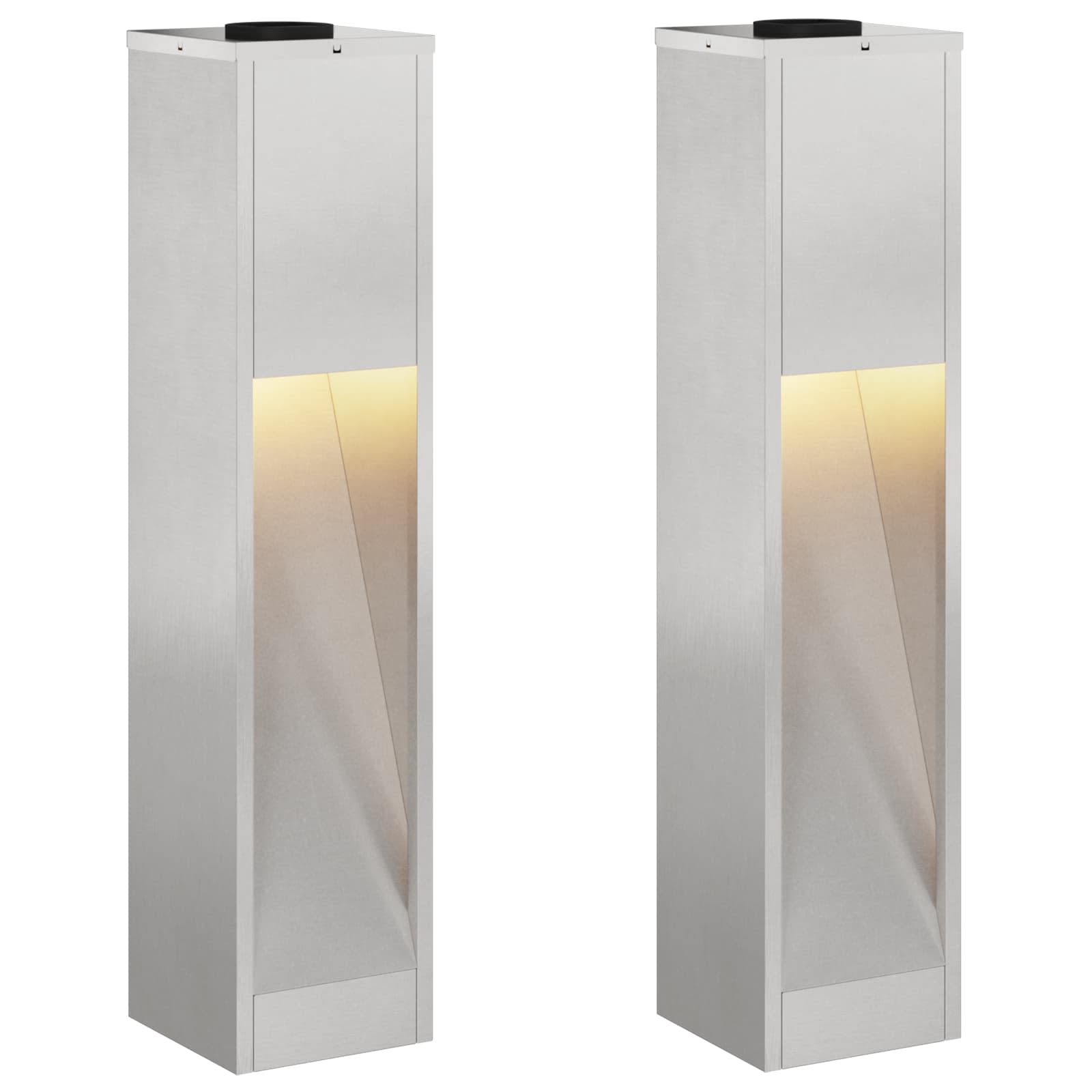Zonne LED Padverlichting 2 pcs Zilver Roestvrij staal is nu te koop bij PeponiXL, paradijselijk wonen!