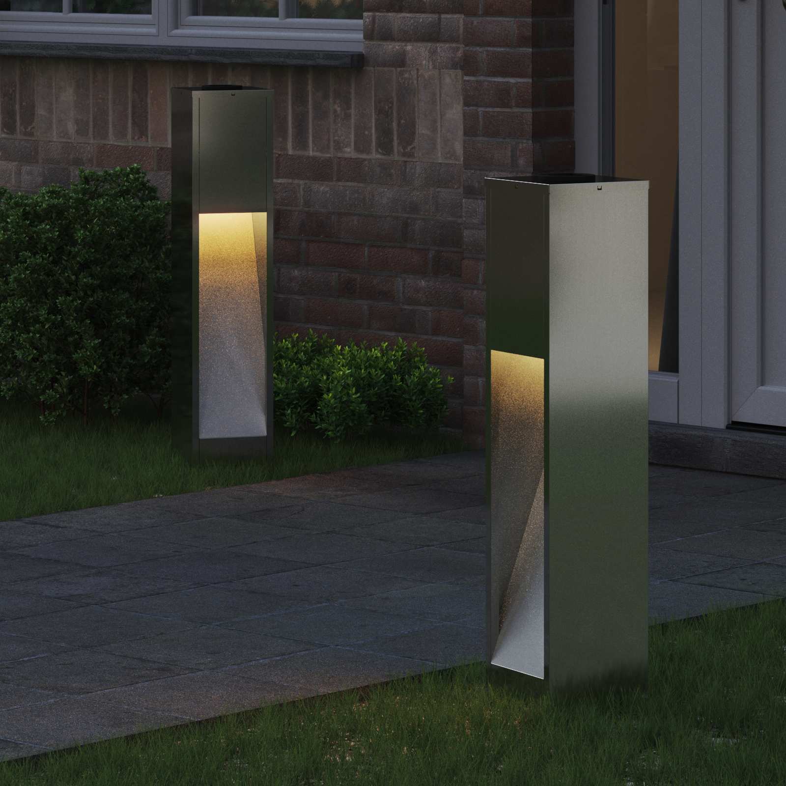 Zonne LED Padverlichting 2 pcs Zilver Gegalvaniseerd is nu te koop bij PeponiXL, paradijselijk wonen!
