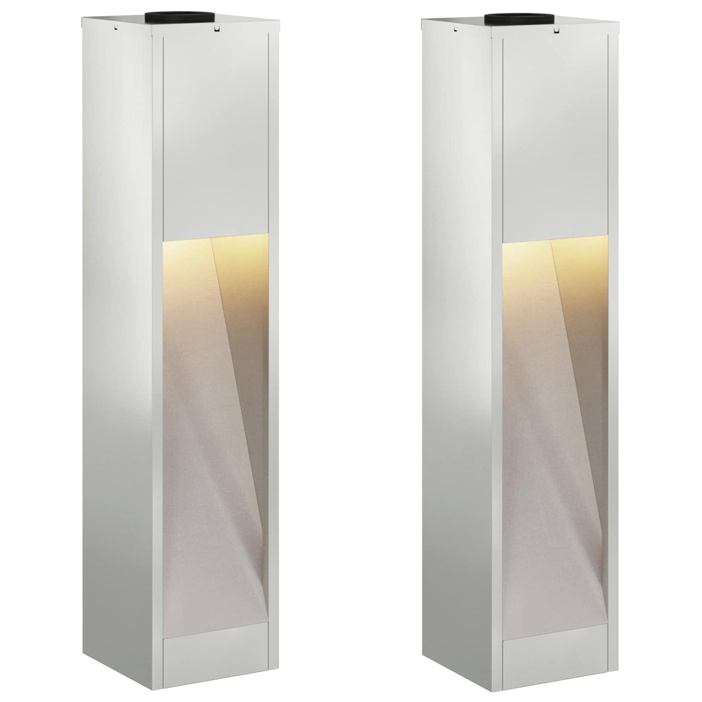 Zonne LED Padverlichting 2 pcs Zilver Gegalvaniseerd is nu te koop bij PeponiXL, paradijselijk wonen!