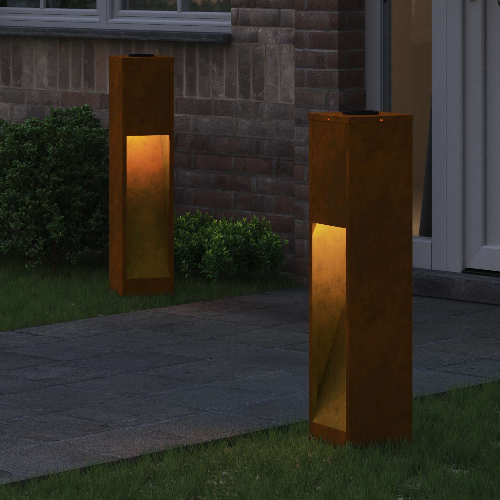 Zonne LED Padverlichting 2 pcs Brons Cortenstaal is nu te koop bij PeponiXL, paradijselijk wonen!