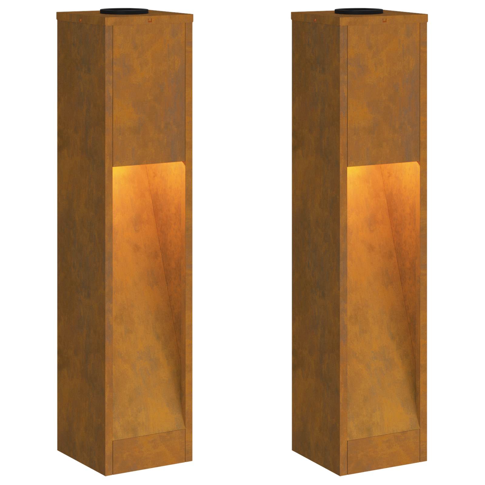 Zonne LED Padverlichting 2 pcs Brons Cortenstaal is nu te koop bij PeponiXL, paradijselijk wonen!