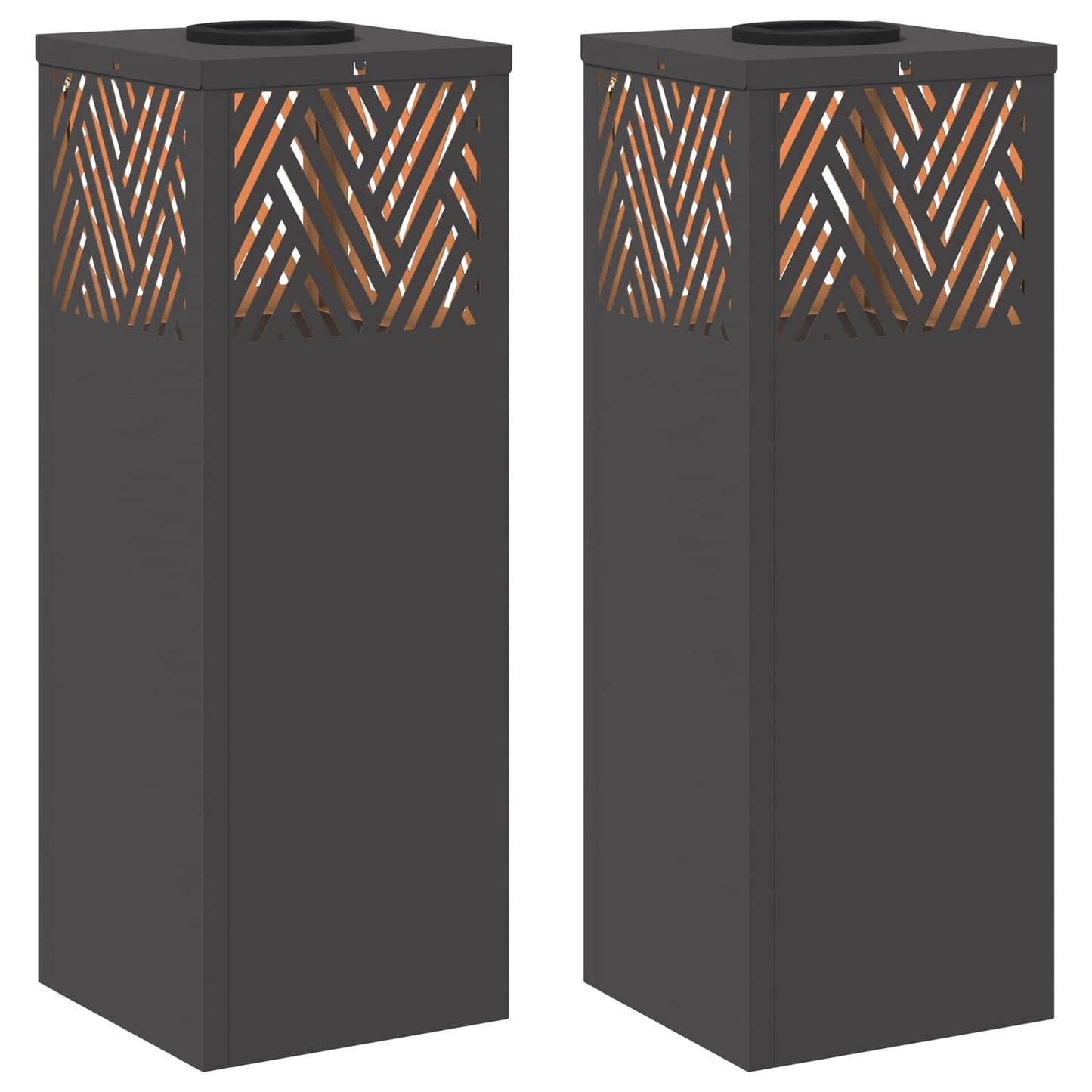 Solar LED Pad Licht Visgraat 2 pcs Zwart Koudgewalst staal is nu te koop bij PeponiXL, paradijselijk wonen!