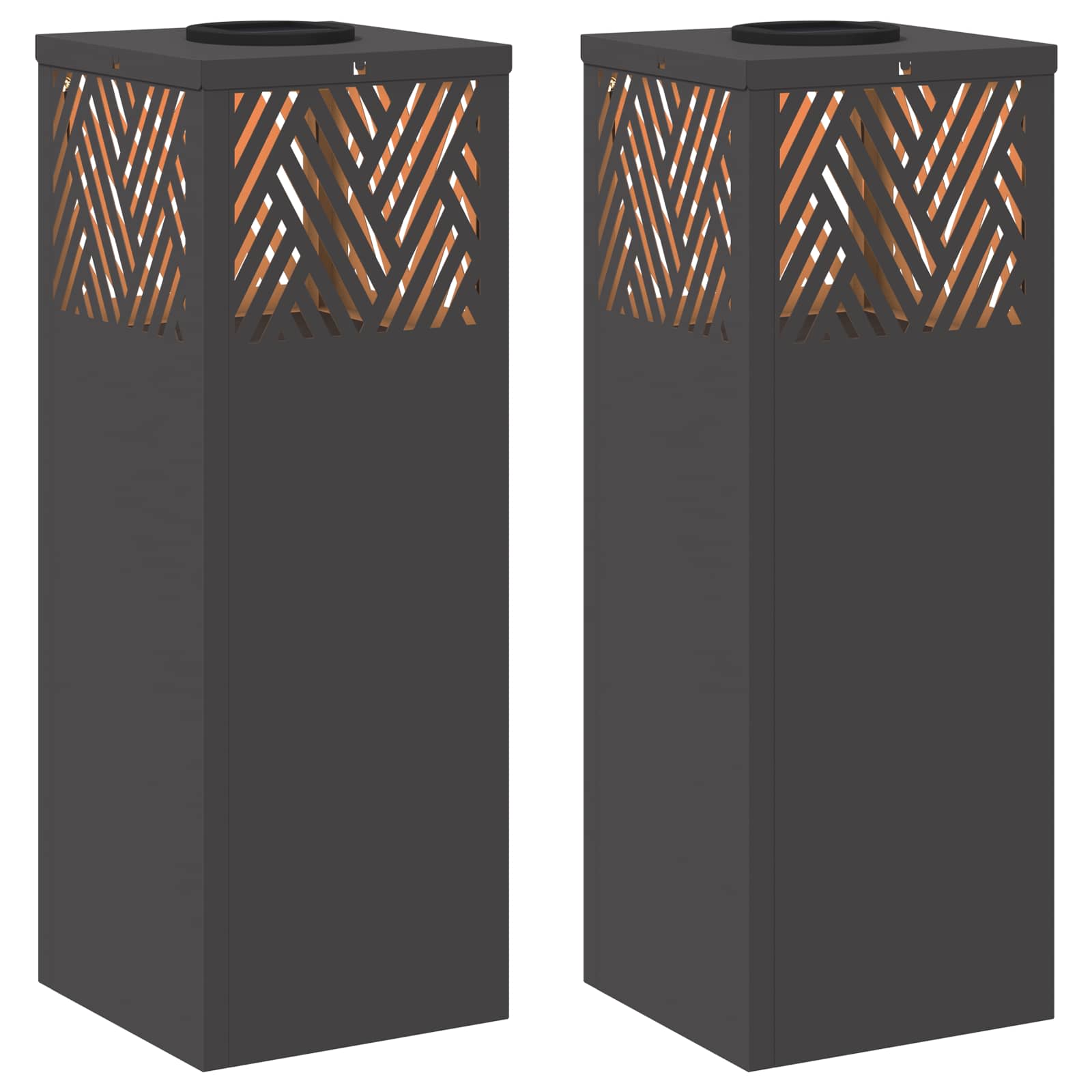 Solar LED Pad Licht Visgraat 2 pcs Zwart Koudgewalst staal is nu te koop bij PeponiXL, paradijselijk wonen!