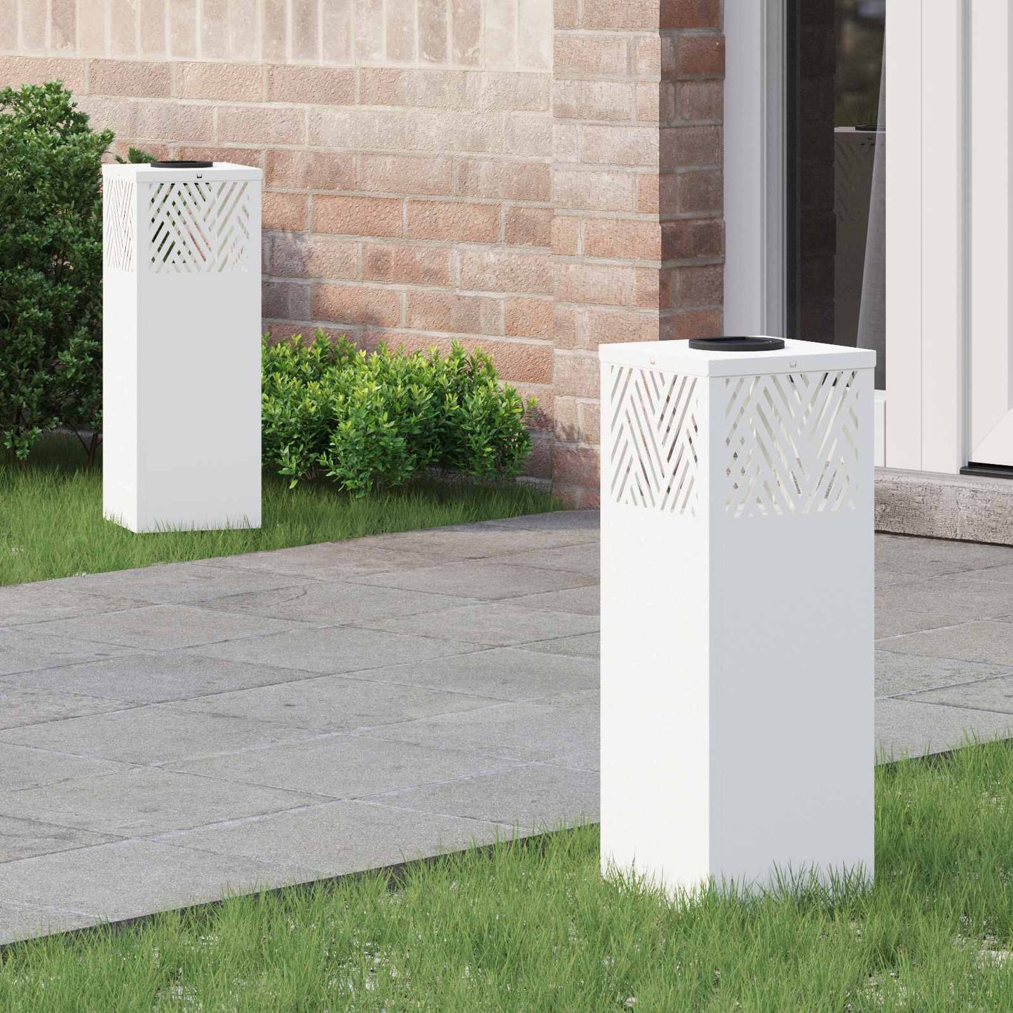 Solar LED Pad Licht Visgraat 2 pcs Wit Koudgewalst staal is nu te koop bij PeponiXL, paradijselijk wonen!