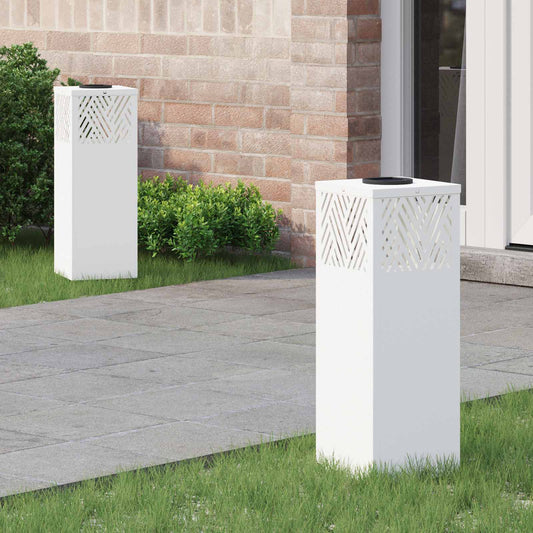 Solar LED Pad Licht Visgraat 2 pcs Wit Koudgewalst staal is nu te koop bij PeponiXL, paradijselijk wonen!