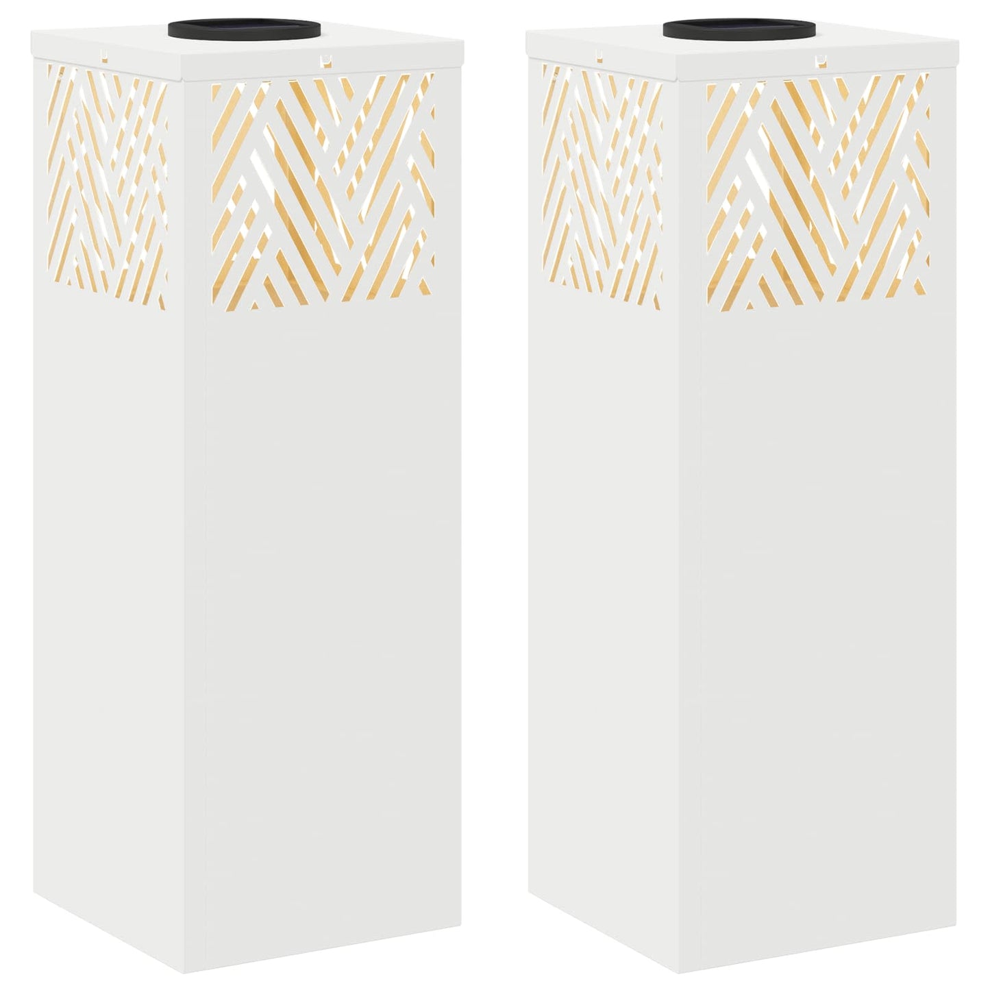 Solar LED Pad Licht Visgraat 2 pcs Wit Koudgewalst staal is nu te koop bij PeponiXL, paradijselijk wonen!