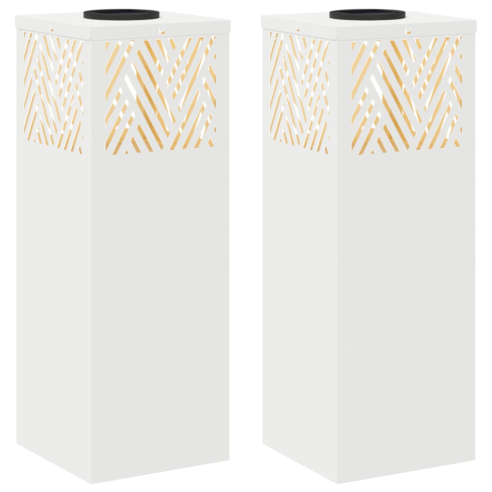 Solar LED Pad Licht Visgraat 2 pcs Wit Koudgewalst staal is nu te koop bij PeponiXL, paradijselijk wonen!