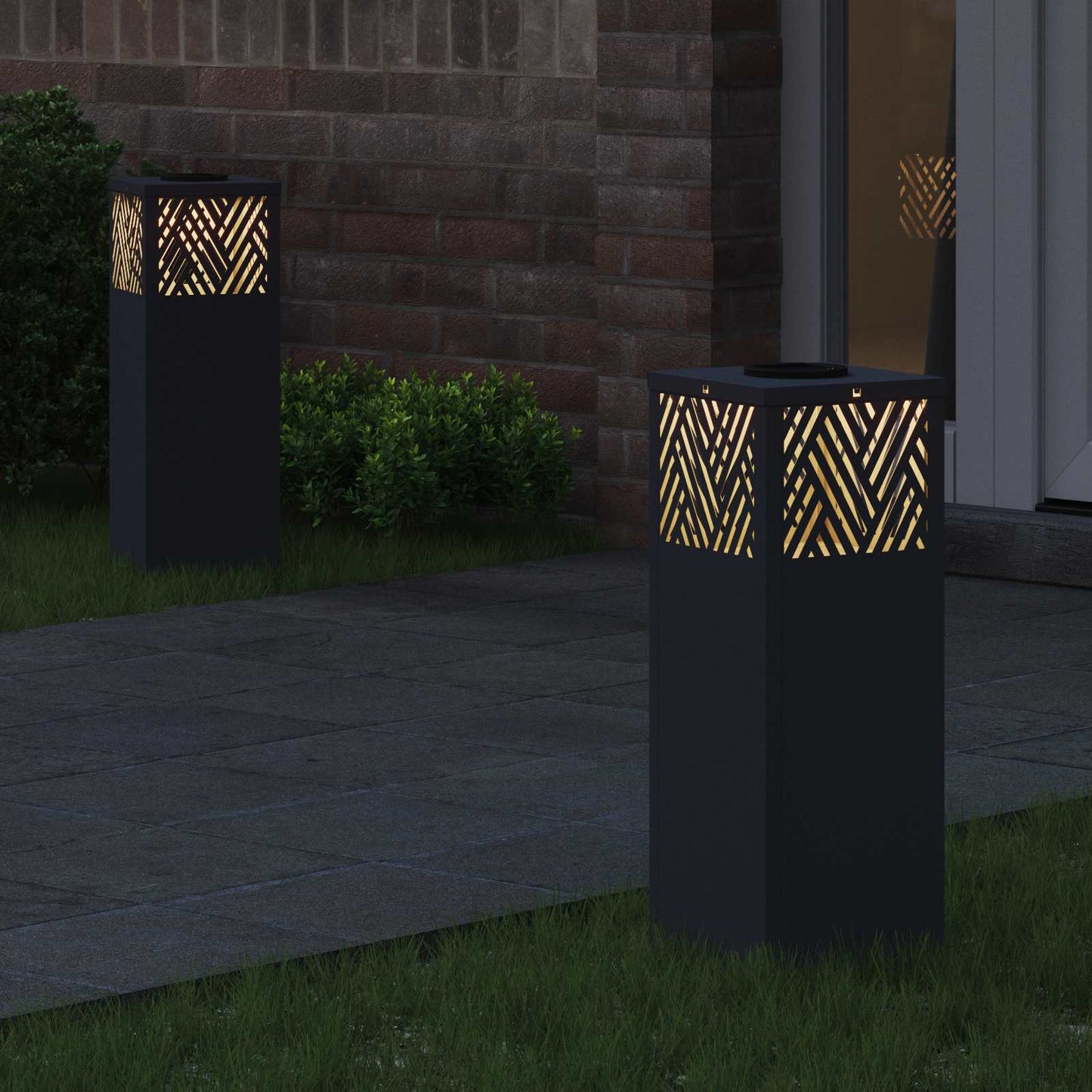Solar LED Pad Licht Visgraat 2 pcs Antraciet Koudgewalst staal is nu te koop bij PeponiXL, paradijselijk wonen!
