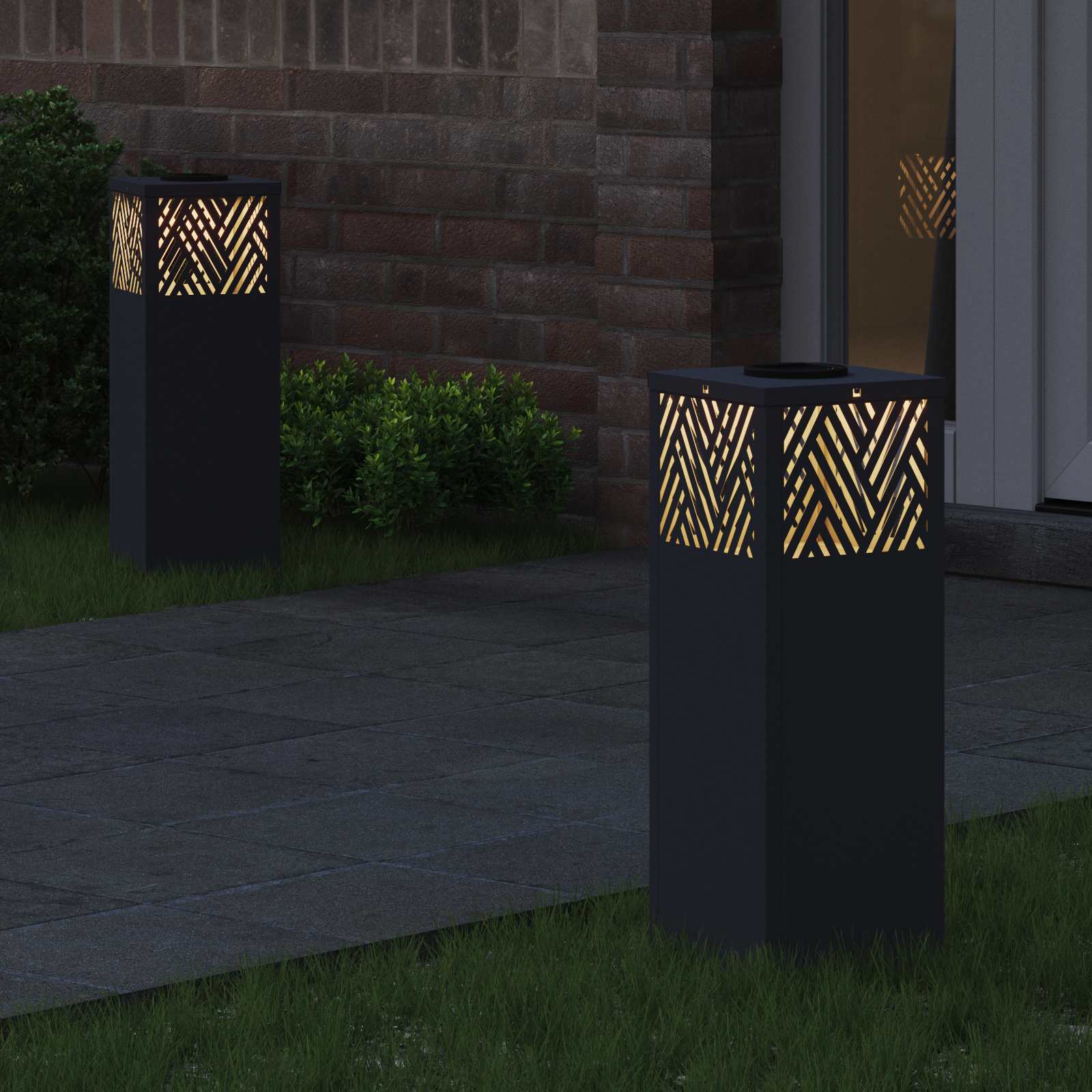 Solar LED Pad Licht Visgraat 2 pcs Antraciet Koudgewalst staal is nu te koop bij PeponiXL, paradijselijk wonen!