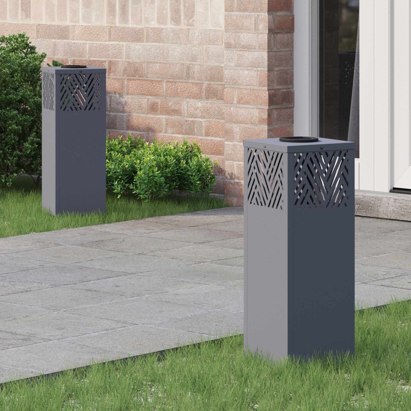 Solar LED Pad Licht Visgraat 2 pcs Antraciet Koudgewalst staal is nu te koop bij PeponiXL, paradijselijk wonen!