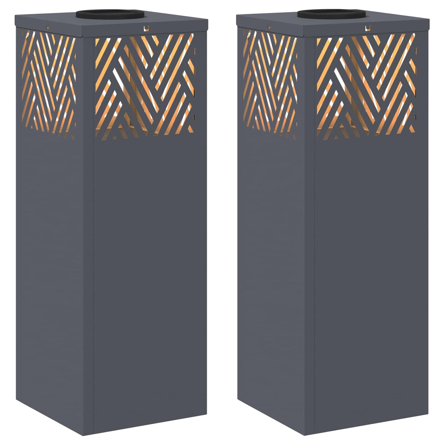 Solar LED Pad Licht Visgraat 2 pcs Antraciet Koudgewalst staal is nu te koop bij PeponiXL, paradijselijk wonen!