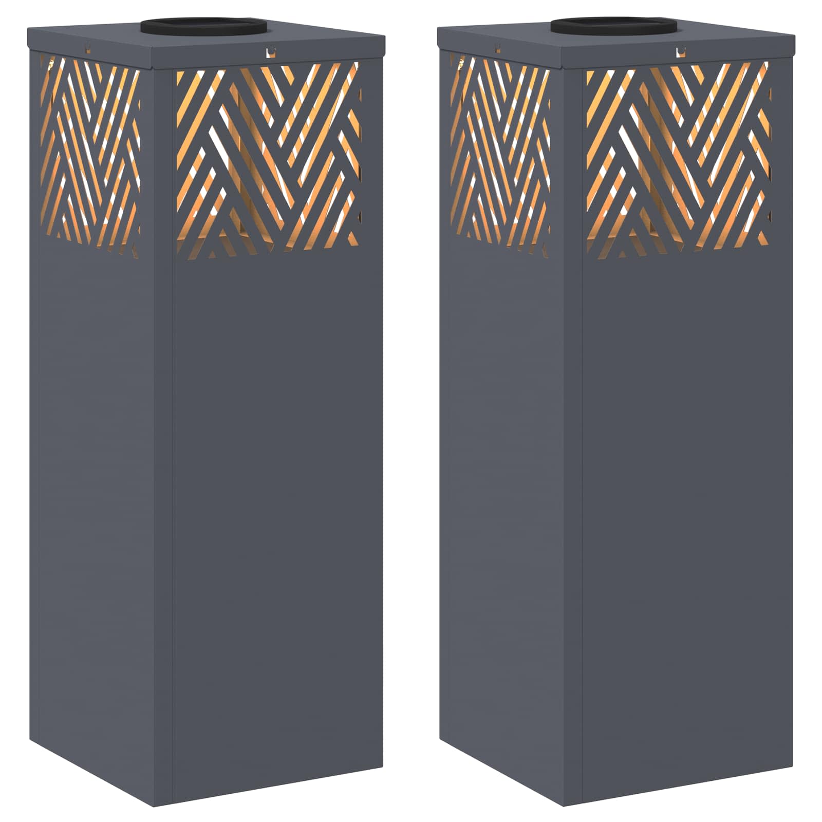 Solar LED Pad Licht Visgraat 2 pcs Antraciet Koudgewalst staal is nu te koop bij PeponiXL, paradijselijk wonen!