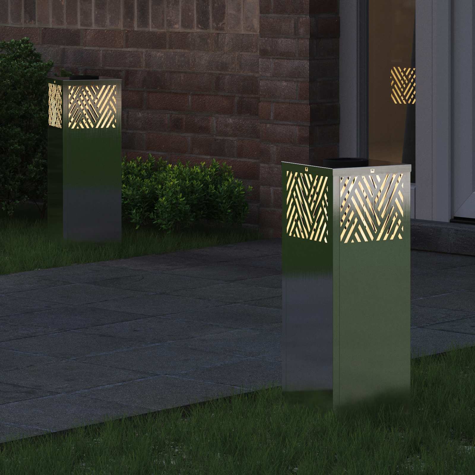 Solar LED Pad Licht 2 pcs Roestvrij staal Roestvrij staal is nu te koop bij PeponiXL, paradijselijk wonen!