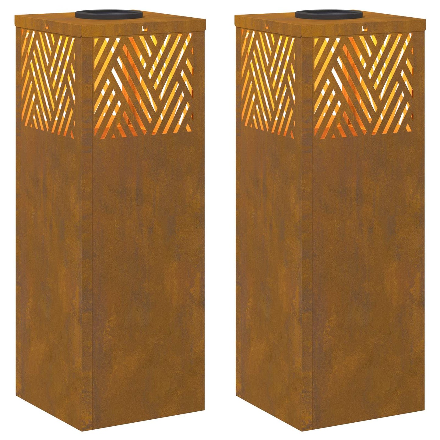 Solar LED Pad Licht Visgraat 2 pcs Cortenstaal Cortenstaal is nu te koop bij PeponiXL, paradijselijk wonen!