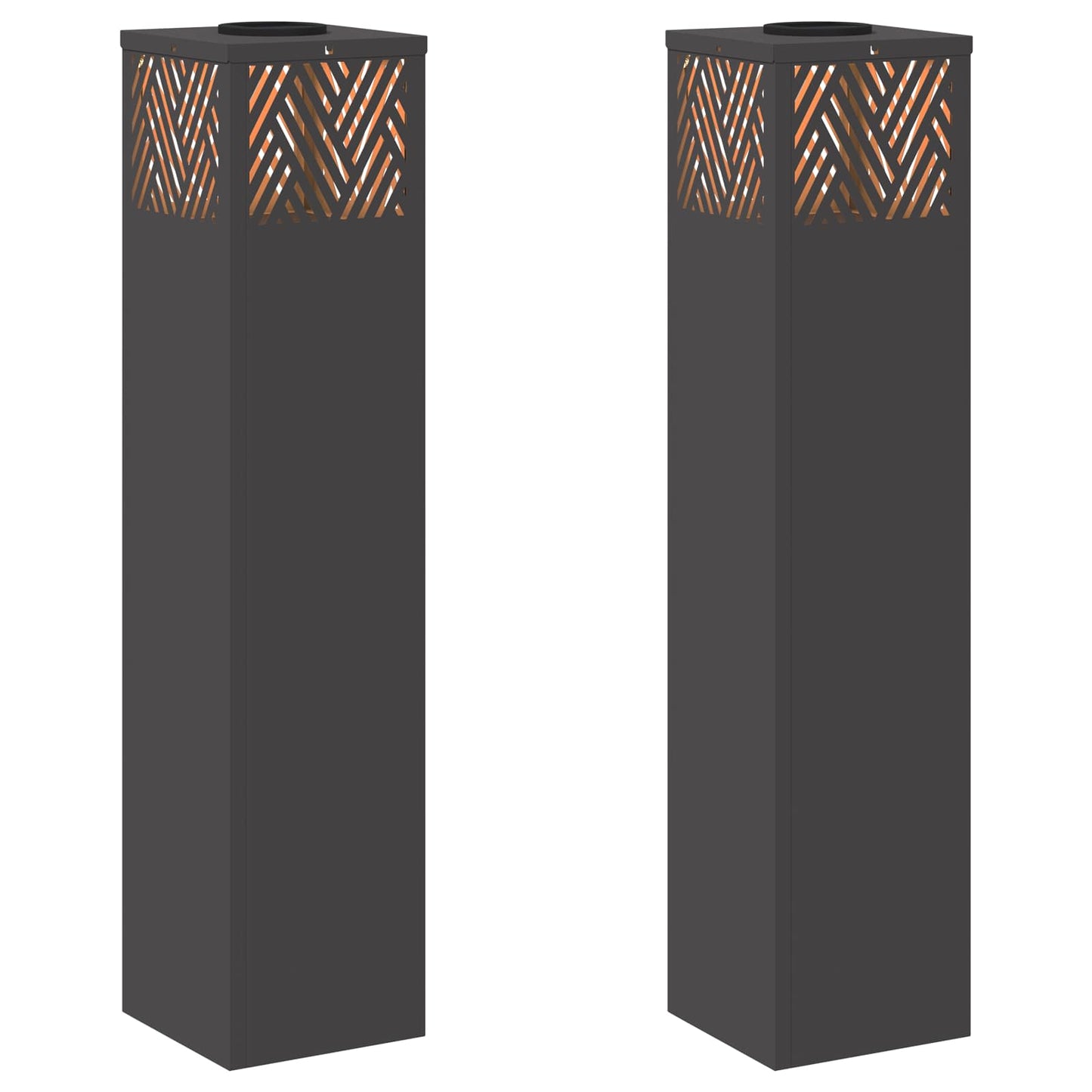 Solar LED Pad Licht Visgraat 2 pcs Zwart Koudgewalst staal is nu te koop bij PeponiXL, paradijselijk wonen!