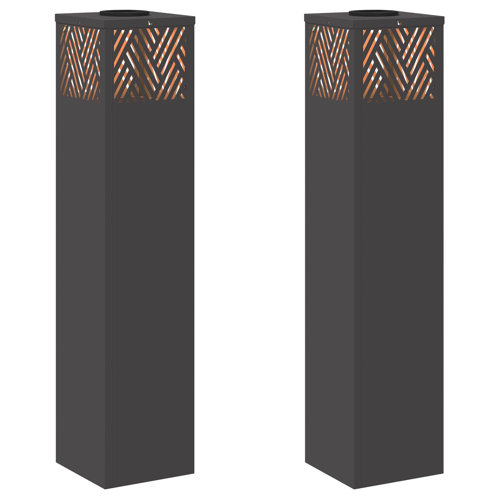 Solar LED Pad Licht Visgraat 2 pcs Zwart Koudgewalst staal is nu te koop bij PeponiXL, paradijselijk wonen!