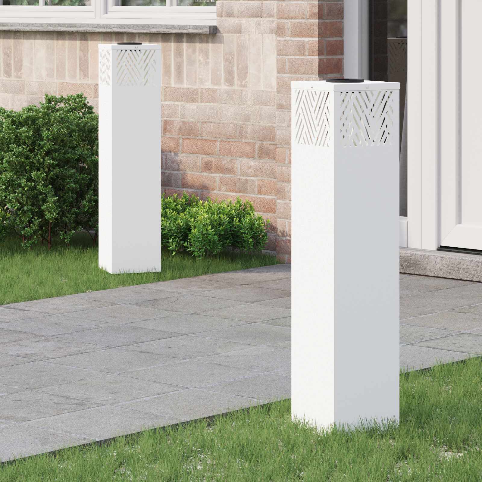 Solar LED Pad Licht Visgraat 2 pcs Wit Koudgewalst staal is nu te koop bij PeponiXL, paradijselijk wonen!