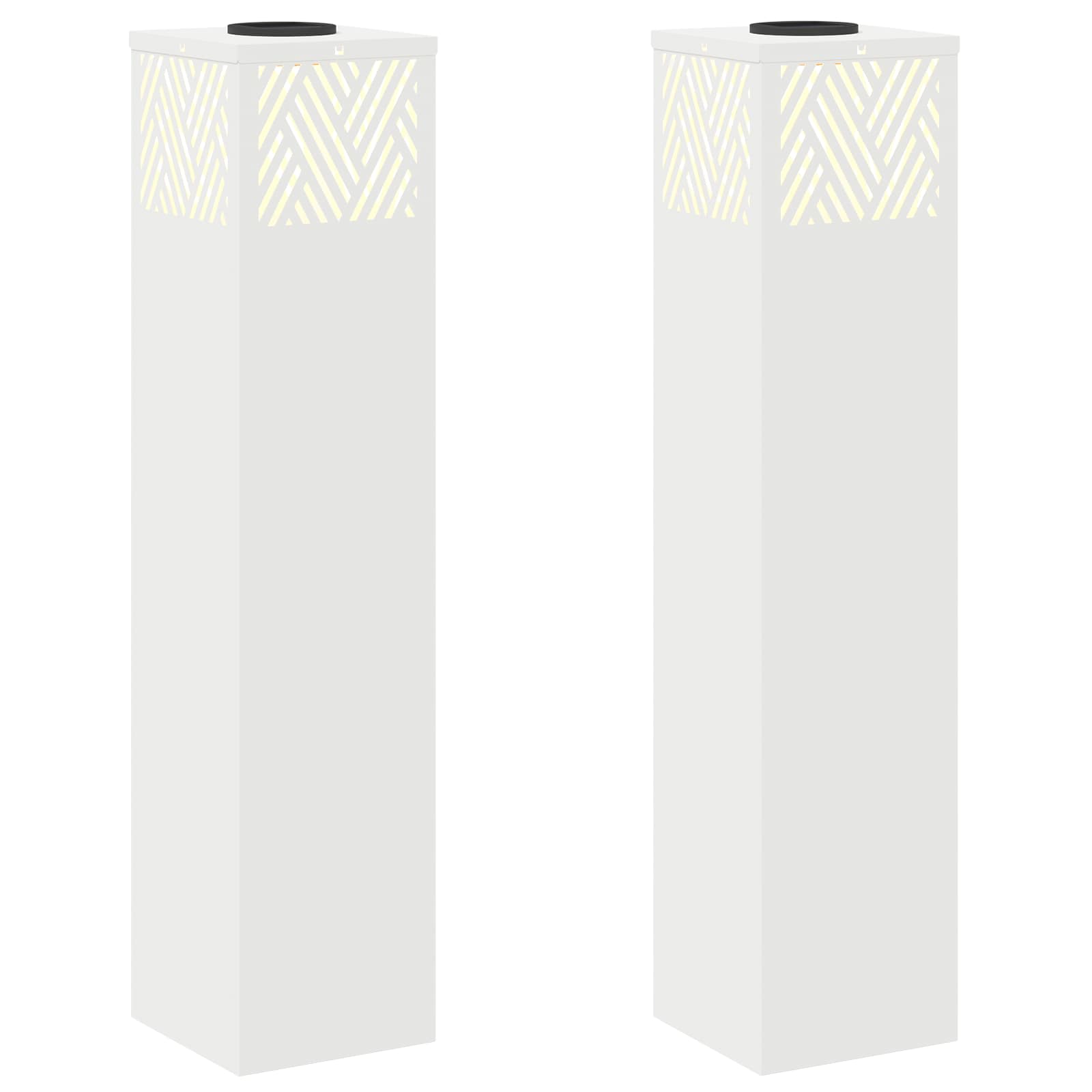 Solar LED Pad Licht Visgraat 2 pcs Wit Koudgewalst staal is nu te koop bij PeponiXL, paradijselijk wonen!