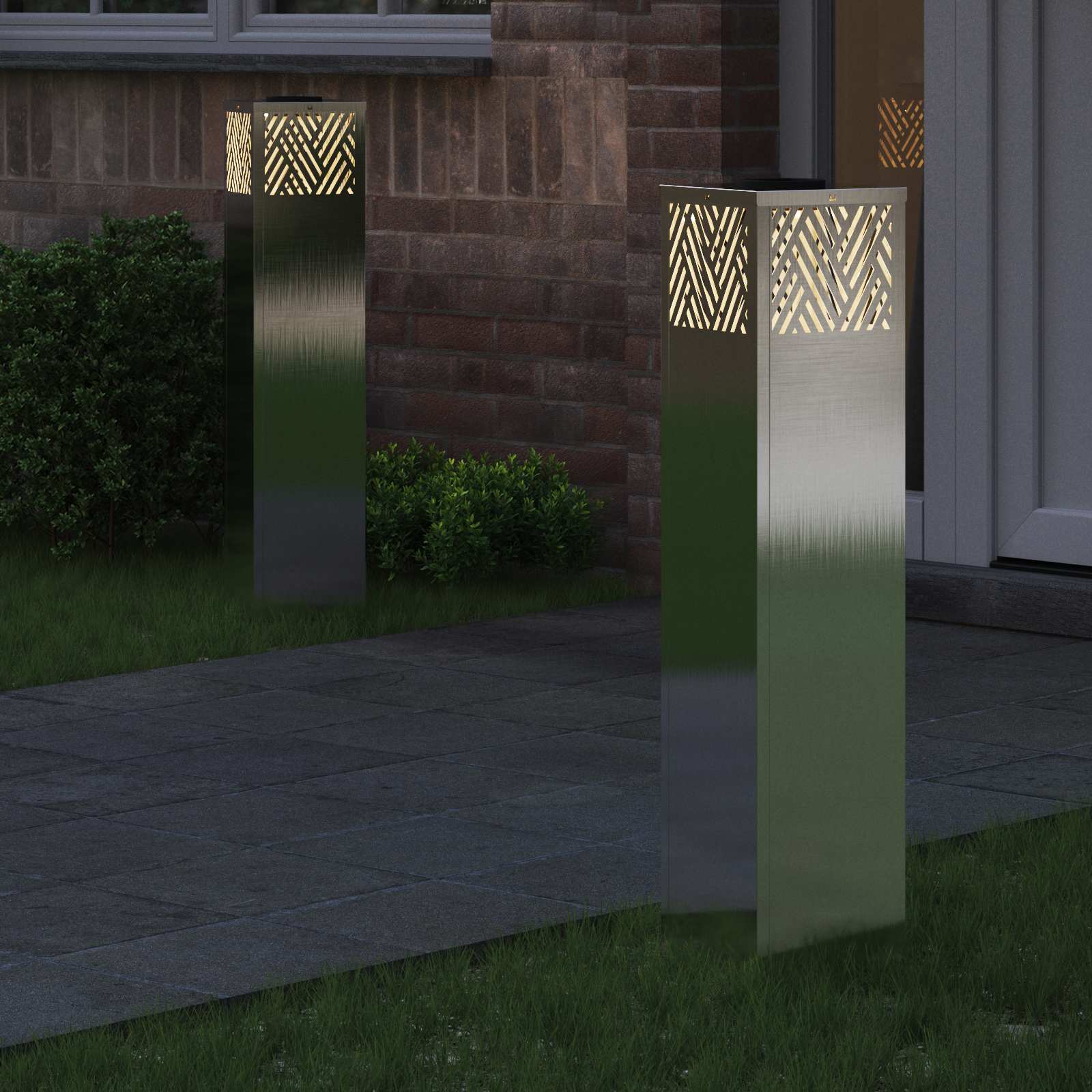 Solar LED Pad Licht 2 pcs Zilver Roestvrij staal is nu te koop bij PeponiXL, paradijselijk wonen!