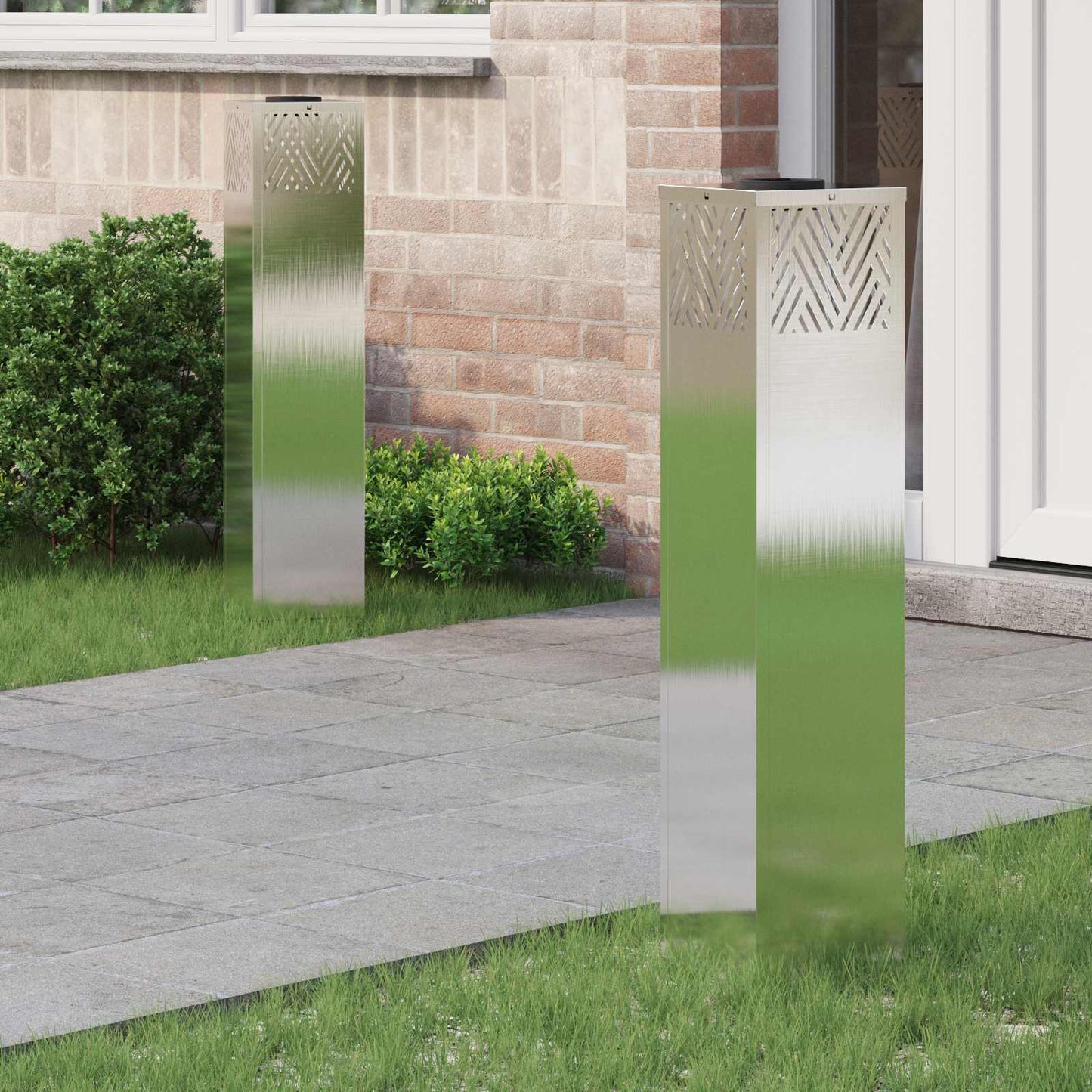 Solar LED Pad Licht 2 pcs Zilver Roestvrij staal is nu te koop bij PeponiXL, paradijselijk wonen!