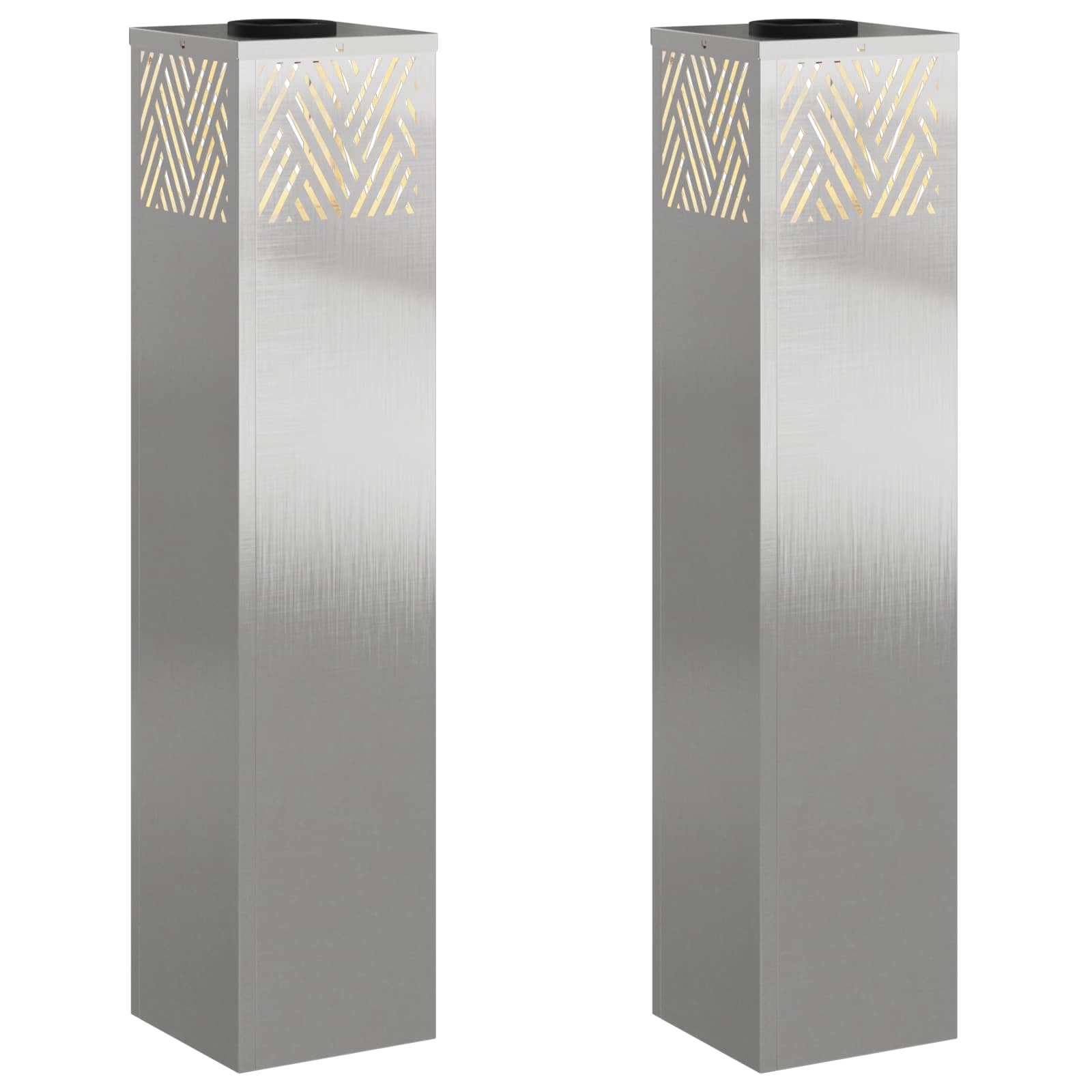 Solar LED Pad Licht 2 pcs Zilver Roestvrij staal is nu te koop bij PeponiXL, paradijselijk wonen!