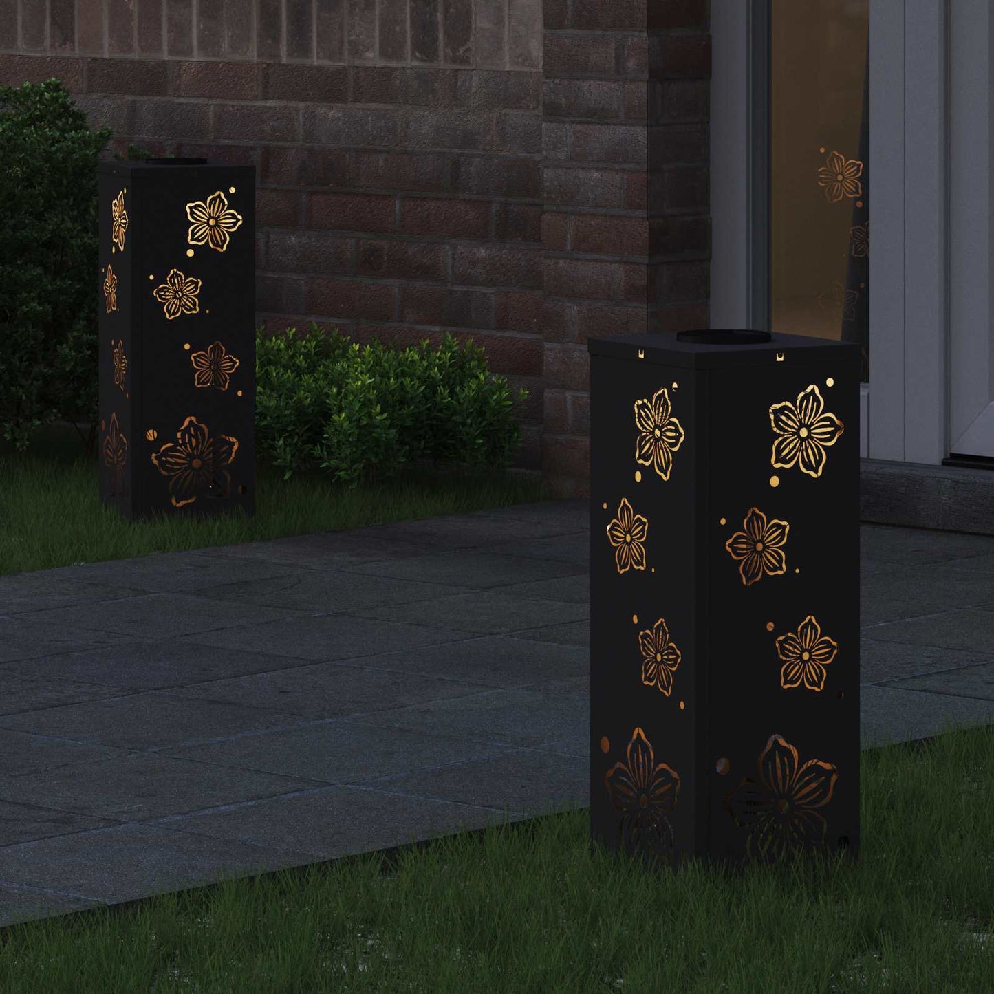 Solar LED Pad Licht 2 pcs Zwart Koudgewalst staal is nu te koop bij PeponiXL, paradijselijk wonen!