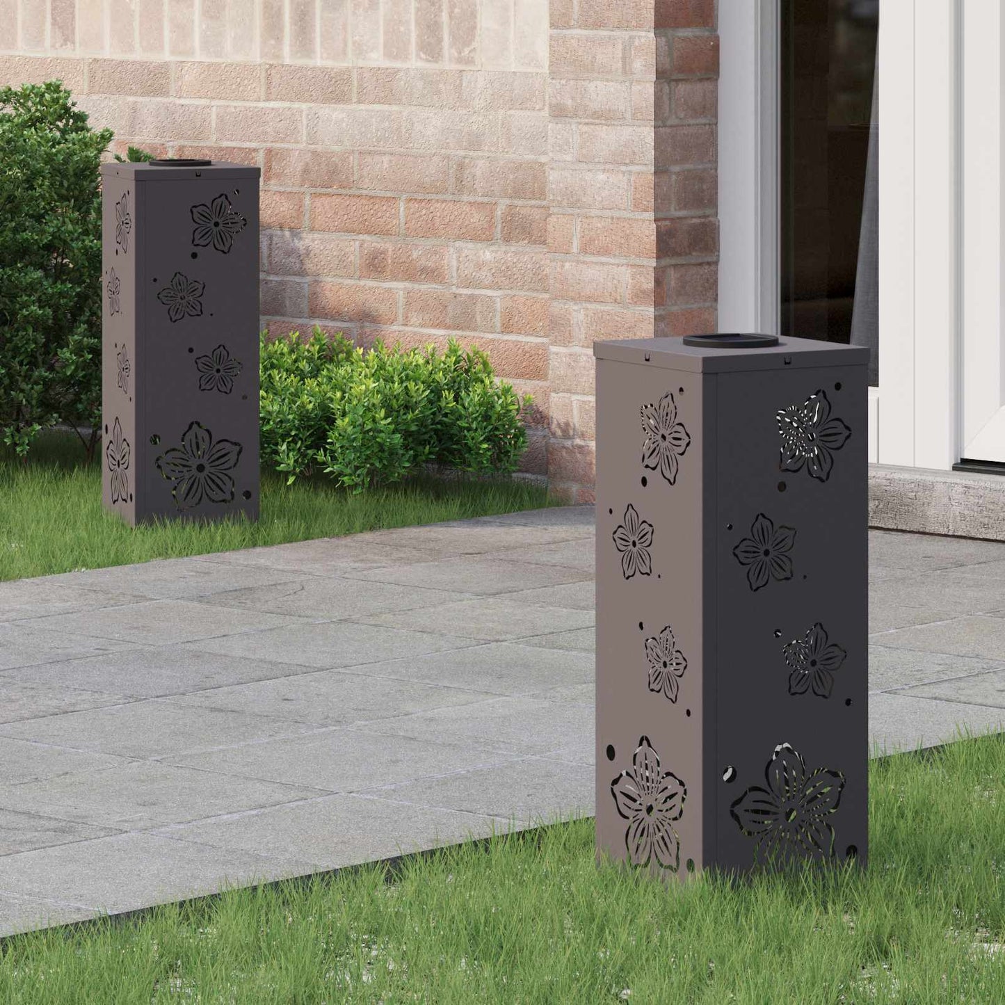 Solar LED Pad Licht 2 pcs Zwart Koudgewalst staal is nu te koop bij PeponiXL, paradijselijk wonen!