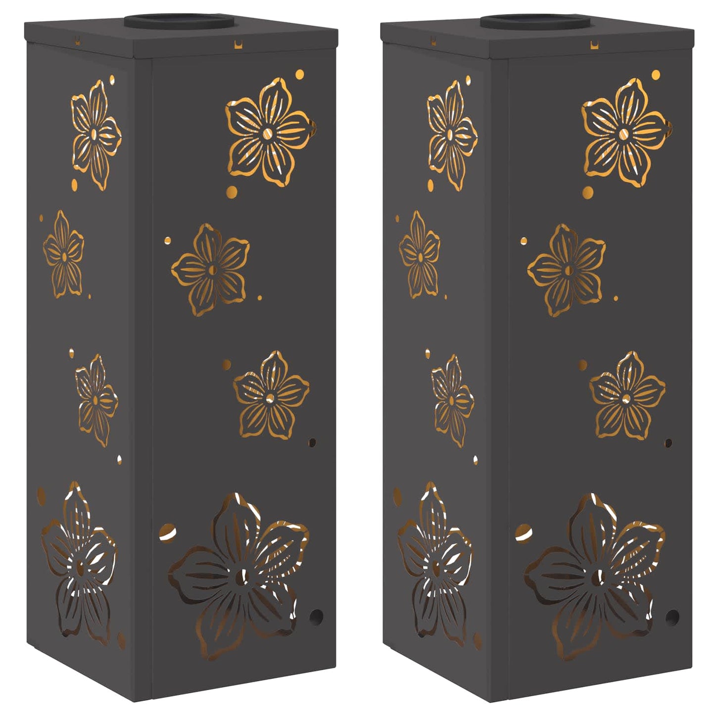 Solar LED Pad Licht 2 pcs Zwart Koudgewalst staal is nu te koop bij PeponiXL, paradijselijk wonen!