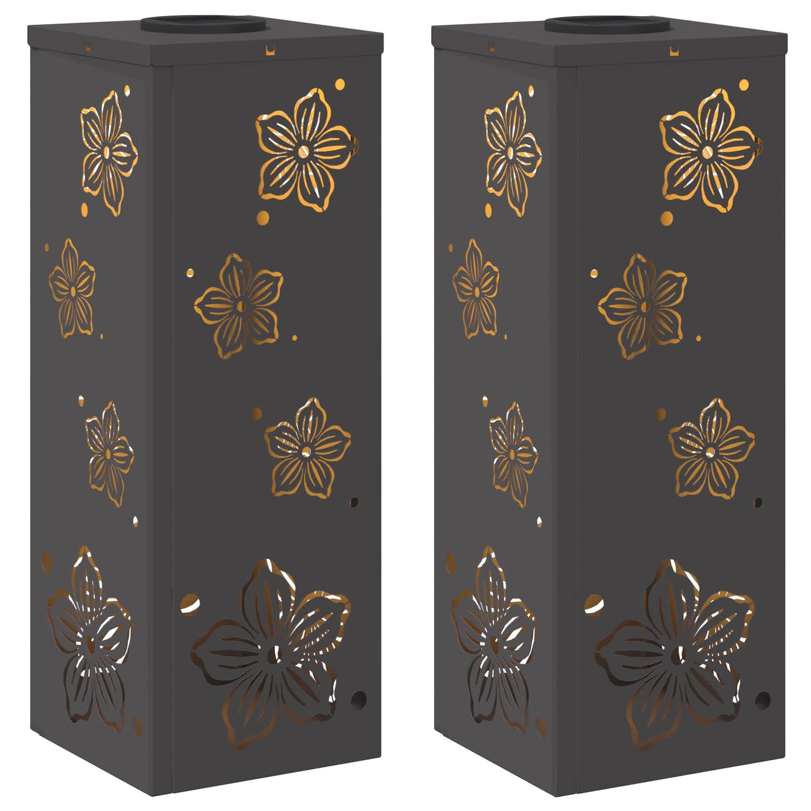 Solar LED Pad Licht 2 pcs Zwart Koudgewalst staal is nu te koop bij PeponiXL, paradijselijk wonen!