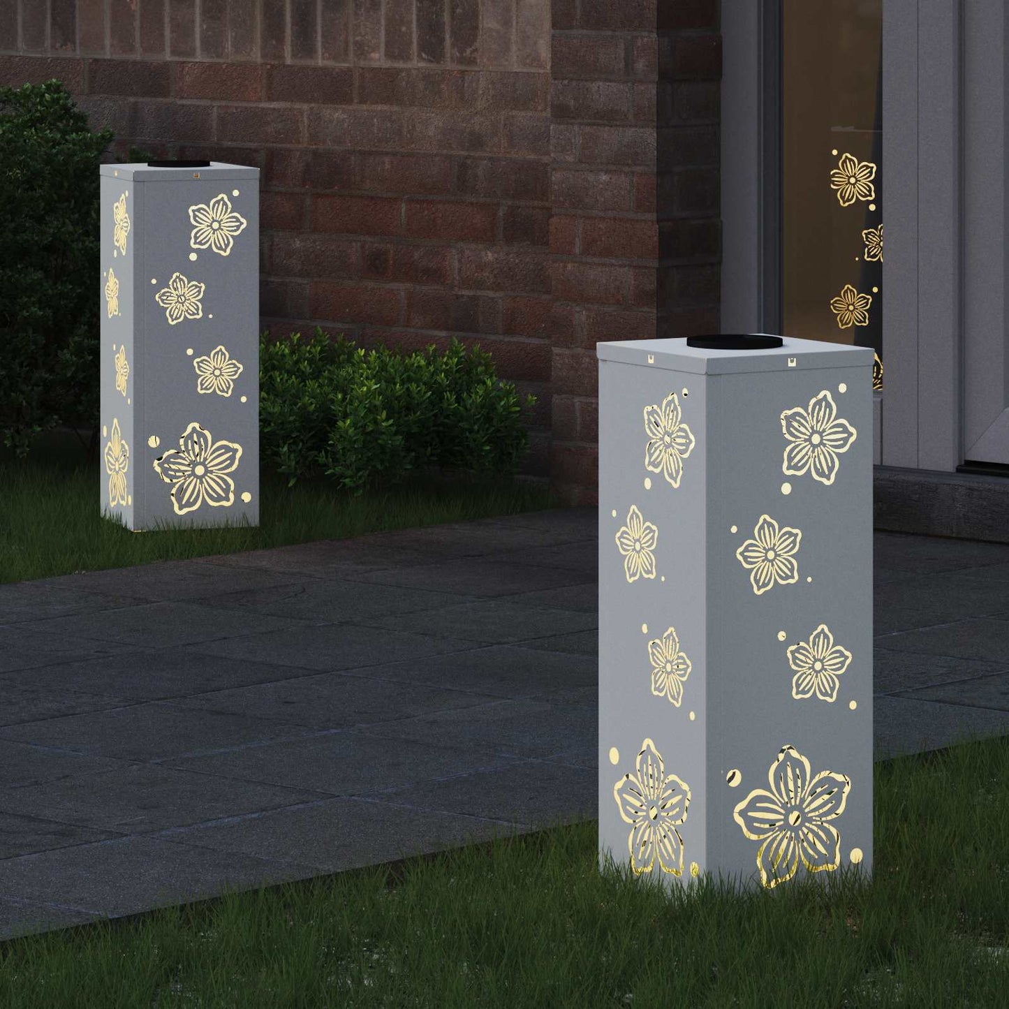 Solar LED Pad Licht 2 pcs Wit Koudgewalst staal is nu te koop bij PeponiXL, paradijselijk wonen!