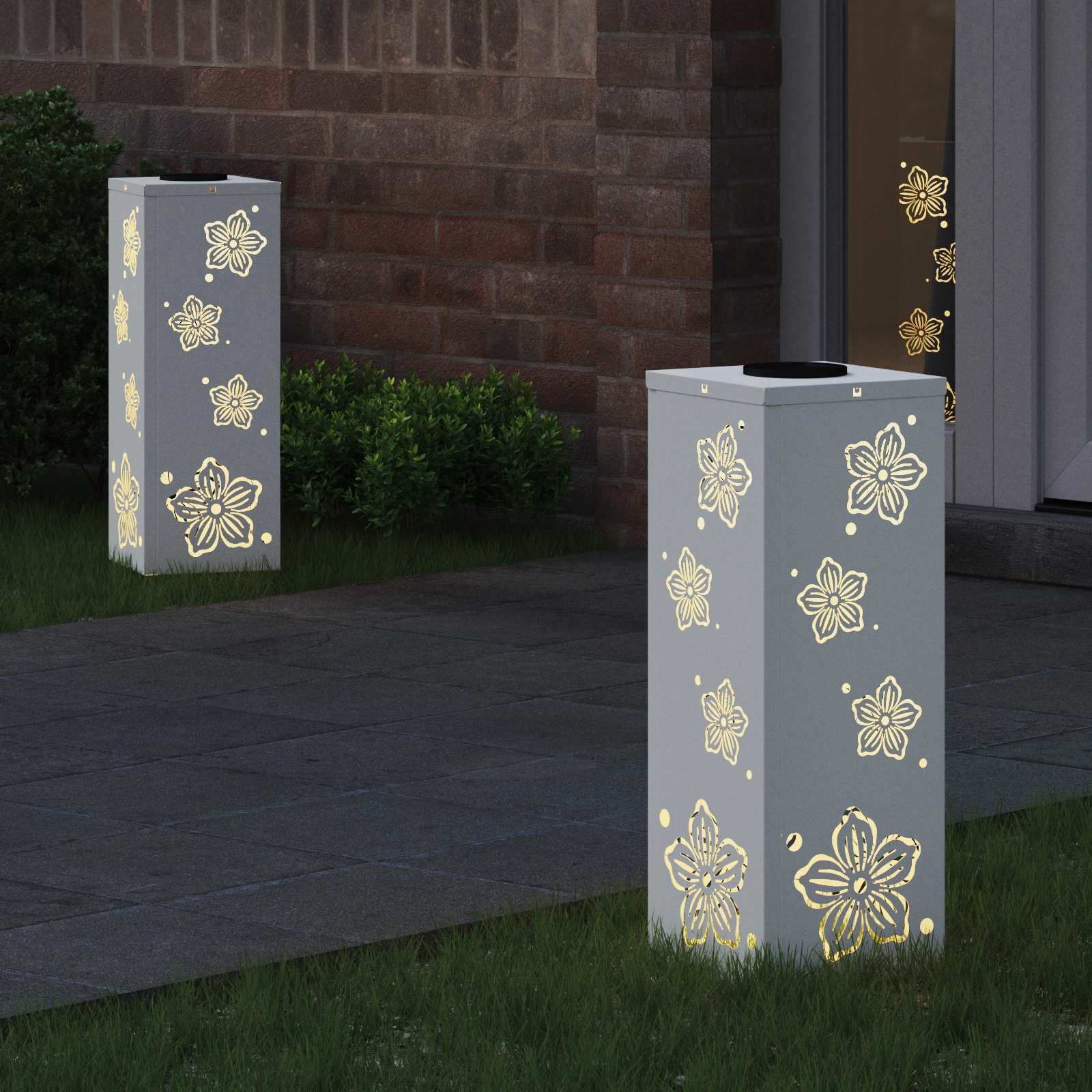 Solar LED Pad Licht 2 pcs Wit Koudgewalst staal is nu te koop bij PeponiXL, paradijselijk wonen!