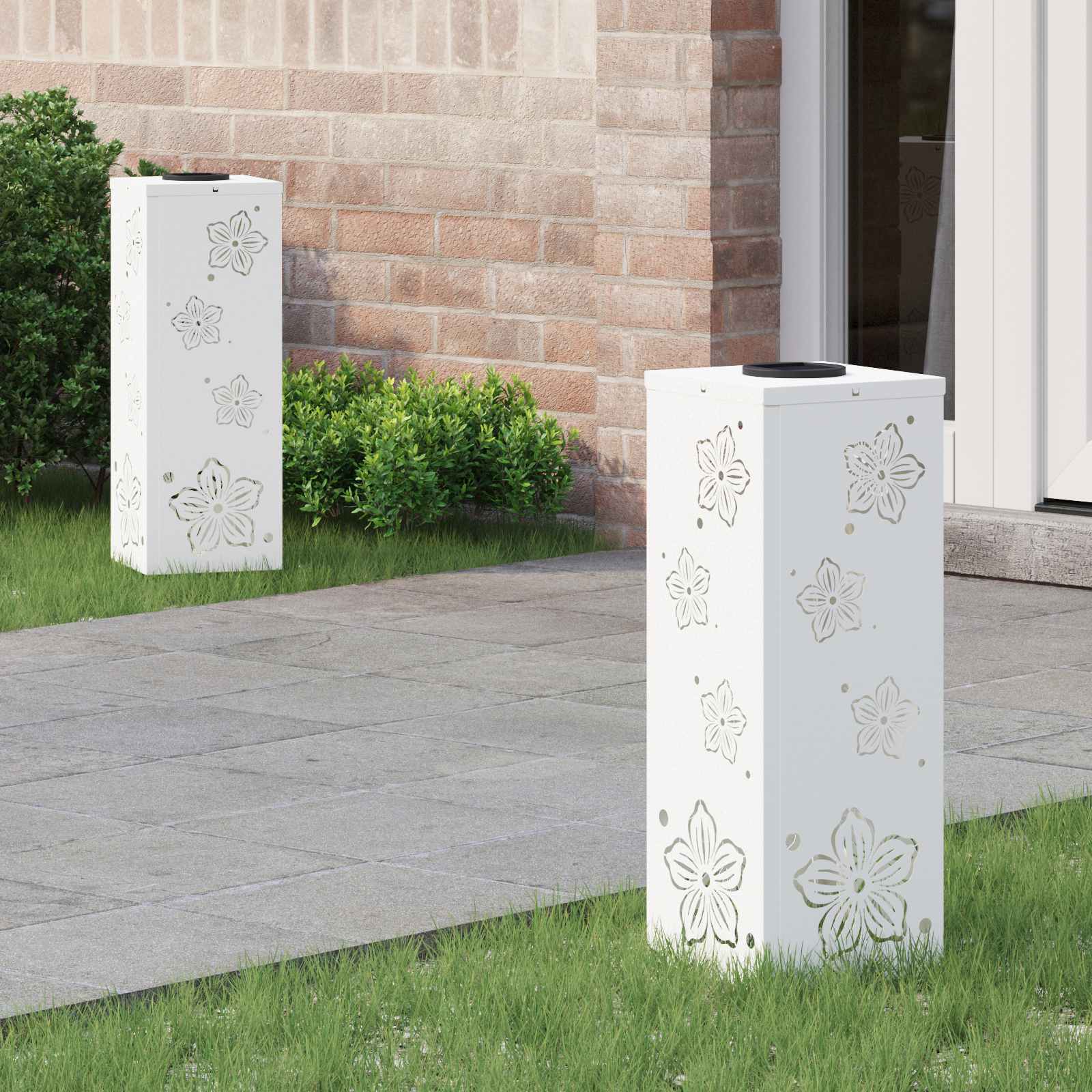 Solar LED Pad Licht 2 pcs Wit Koudgewalst staal is nu te koop bij PeponiXL, paradijselijk wonen!