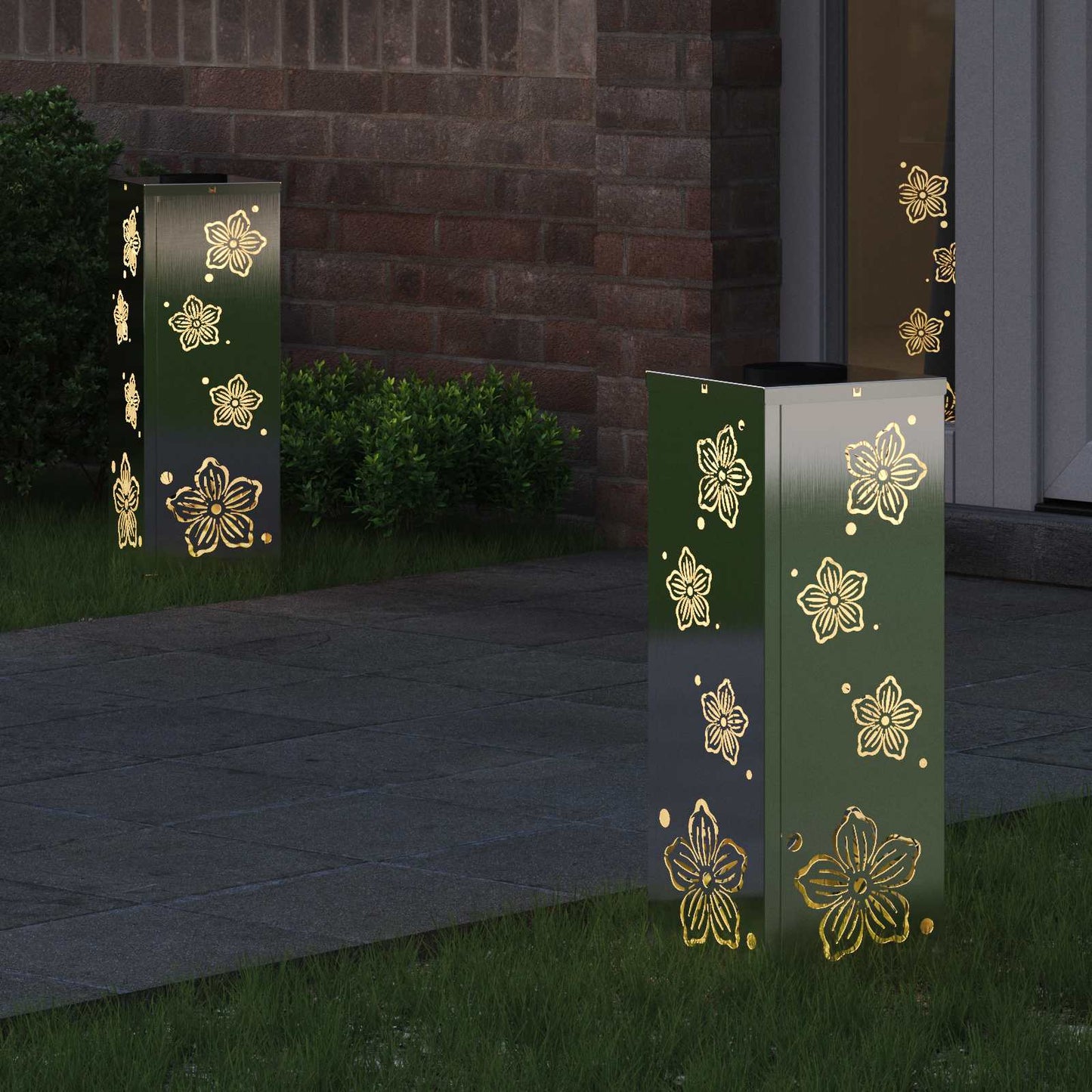 Solar LED Pad Licht 2 pcs Roestvrij staal Roestvrij staal is nu te koop bij PeponiXL, paradijselijk wonen!