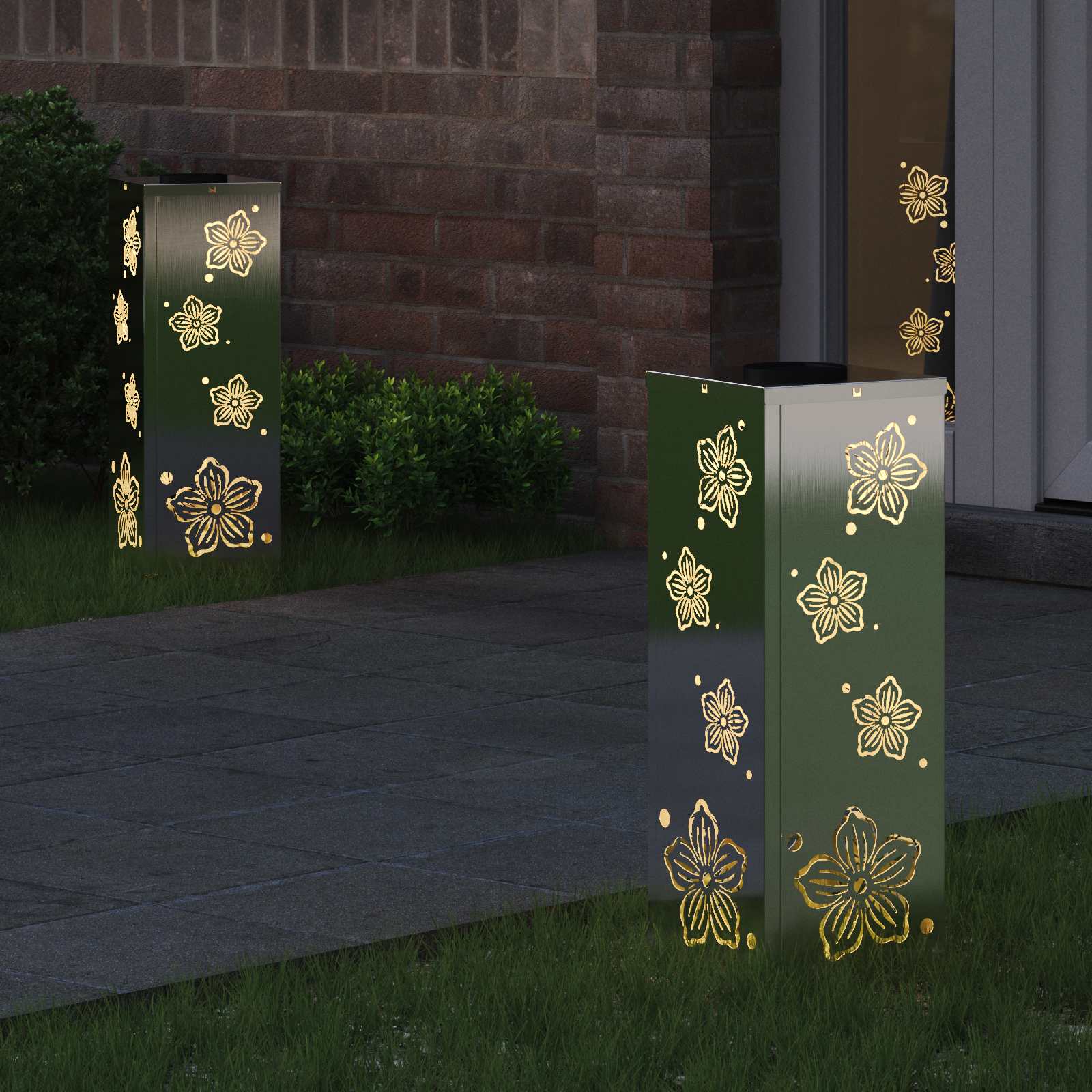 Solar LED Pad Licht 2 pcs Roestvrij staal Roestvrij staal is nu te koop bij PeponiXL, paradijselijk wonen!