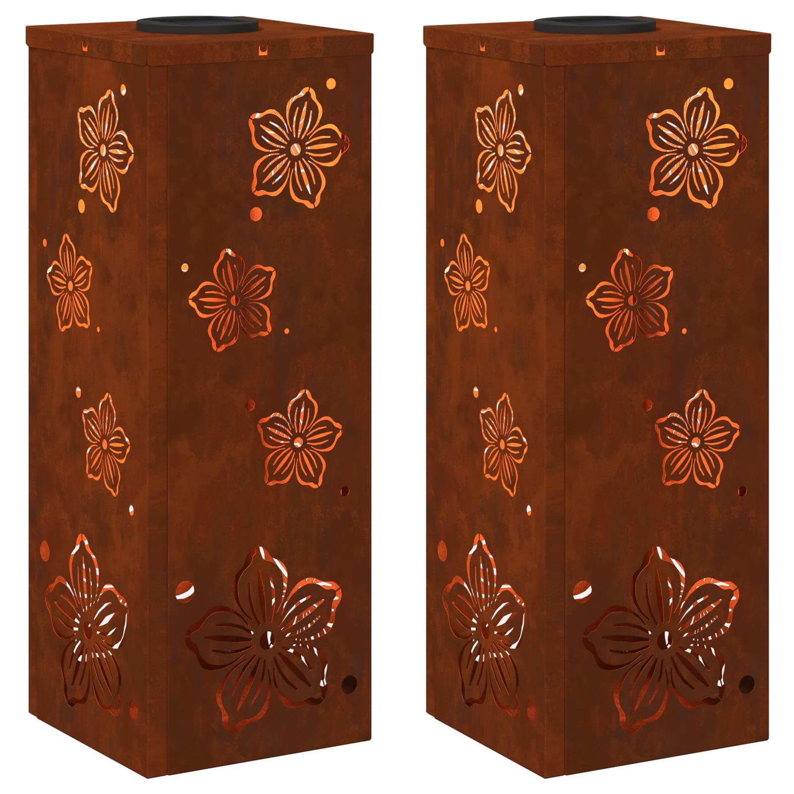 Solar LED Pad Licht 2 pcs Cortenstaal Cortenstaal is nu te koop bij PeponiXL, paradijselijk wonen!