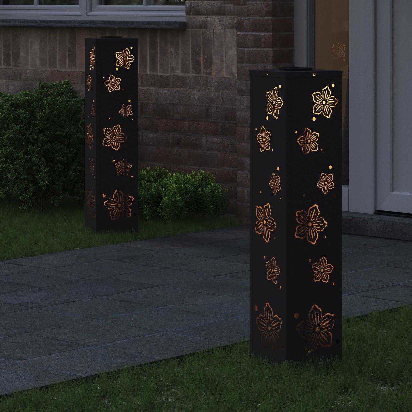 Solar LED Pad Licht 2 pcs Zwart Koudgewalst staal is nu te koop bij PeponiXL, paradijselijk wonen!