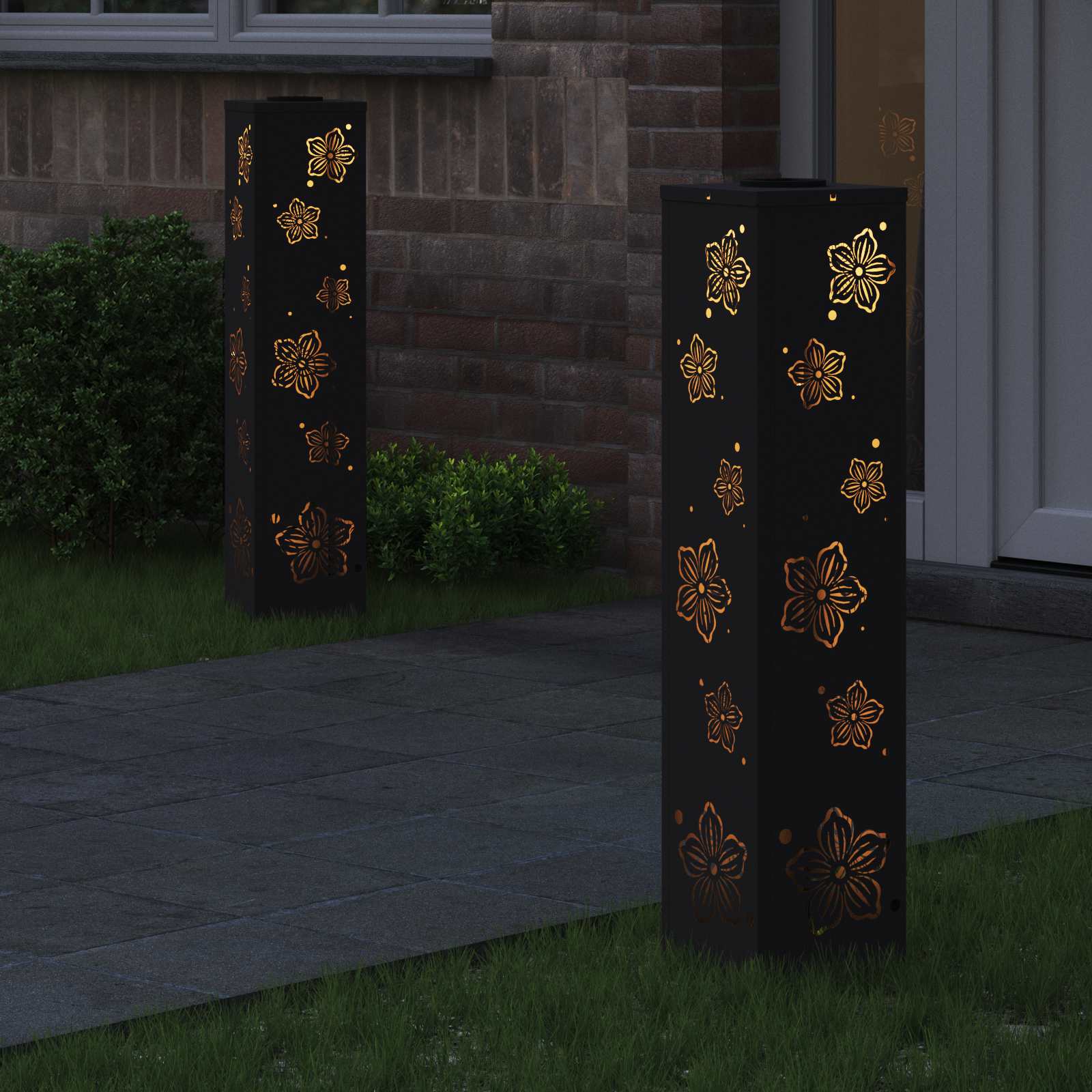 Solar LED Pad Licht 2 pcs Zwart Koudgewalst staal is nu te koop bij PeponiXL, paradijselijk wonen!