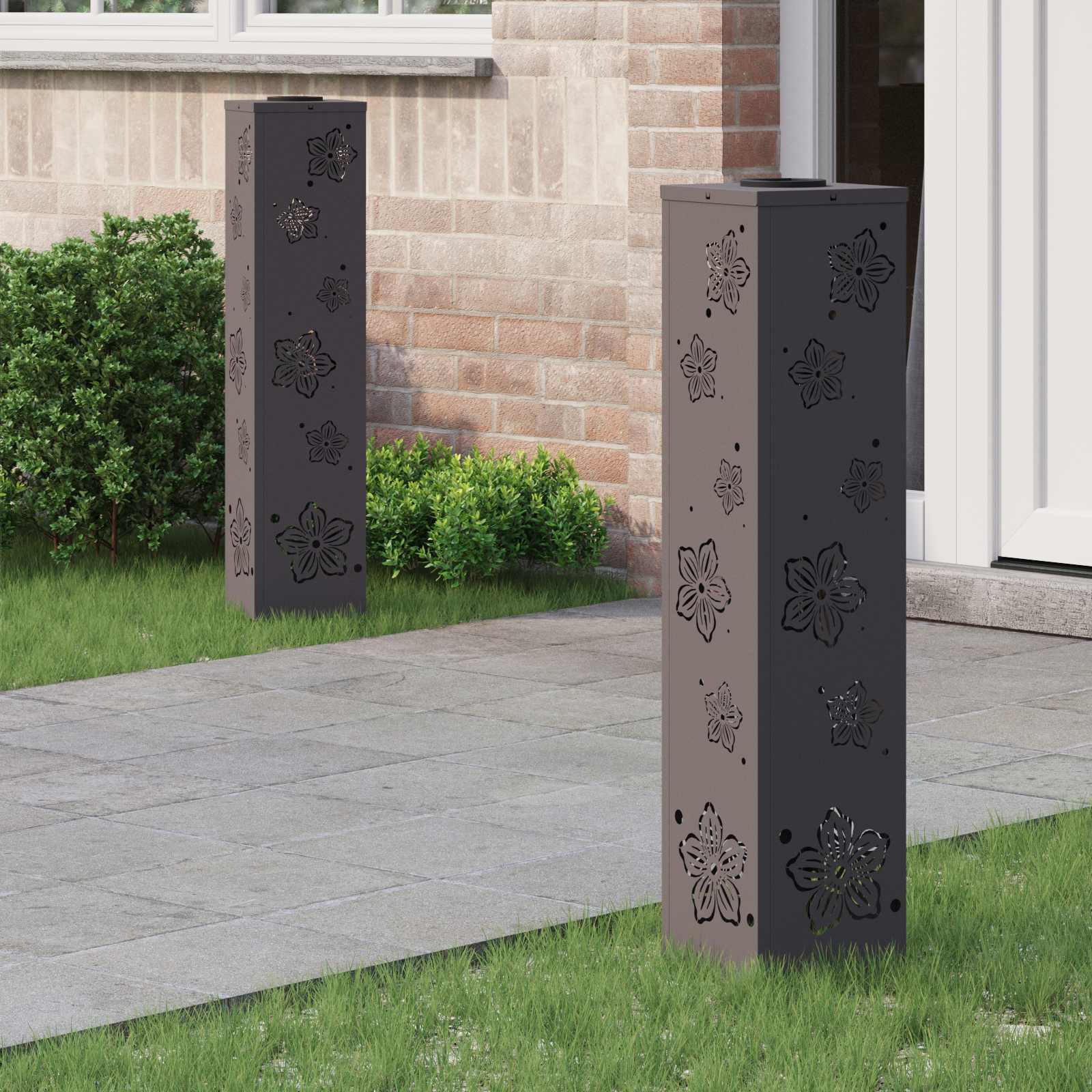 Solar LED Pad Licht 2 pcs Zwart Koudgewalst staal is nu te koop bij PeponiXL, paradijselijk wonen!