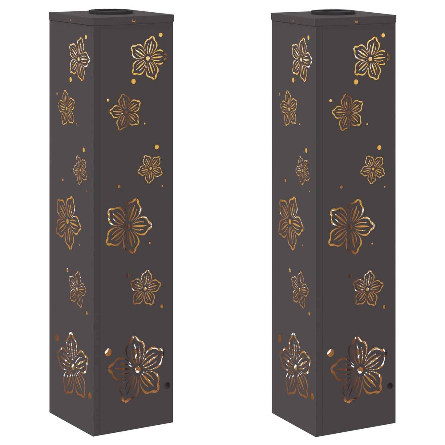 Solar LED Pad Licht 2 pcs Zwart Koudgewalst staal is nu te koop bij PeponiXL, paradijselijk wonen!