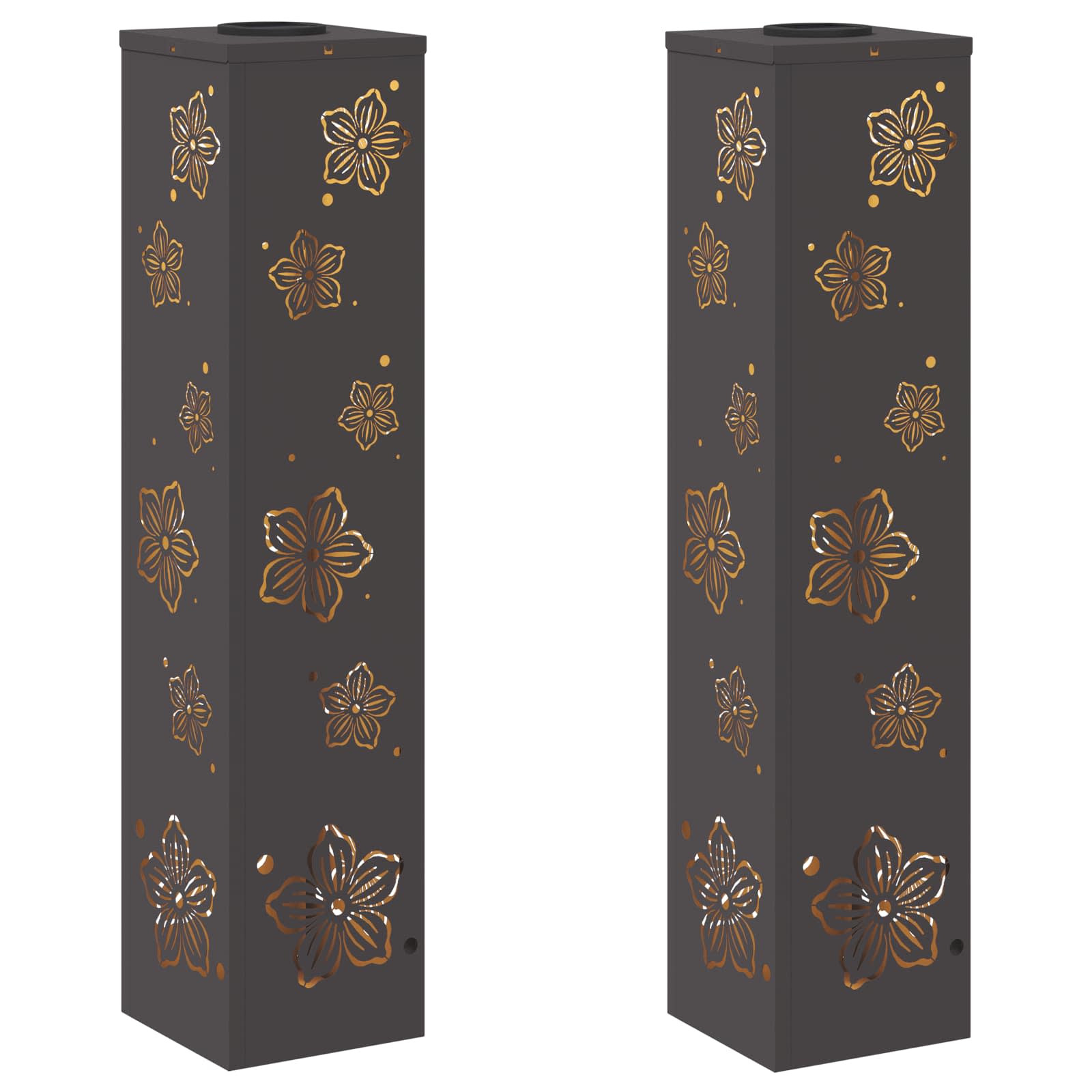 Solar LED Pad Licht 2 pcs Zwart Koudgewalst staal is nu te koop bij PeponiXL, paradijselijk wonen!