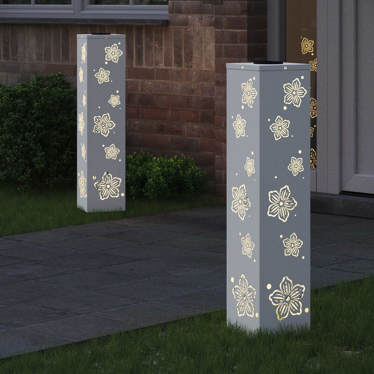 Solar LED Pad Licht 2 pcs Wit Koudgewalst staal is nu te koop bij PeponiXL, paradijselijk wonen!