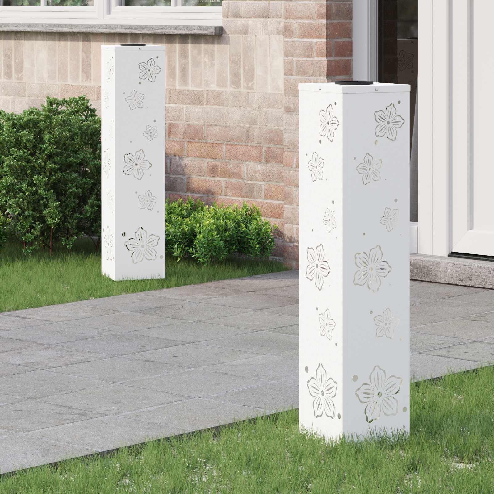 Solar LED Pad Licht 2 pcs Wit Koudgewalst staal is nu te koop bij PeponiXL, paradijselijk wonen!