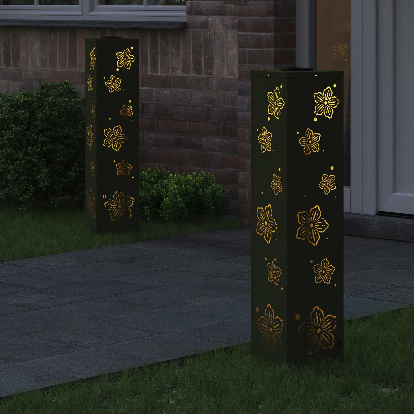 Solar LED Pad Licht 2 pcs Olijf Groen Koudgewalst staal is nu te koop bij PeponiXL, paradijselijk wonen!