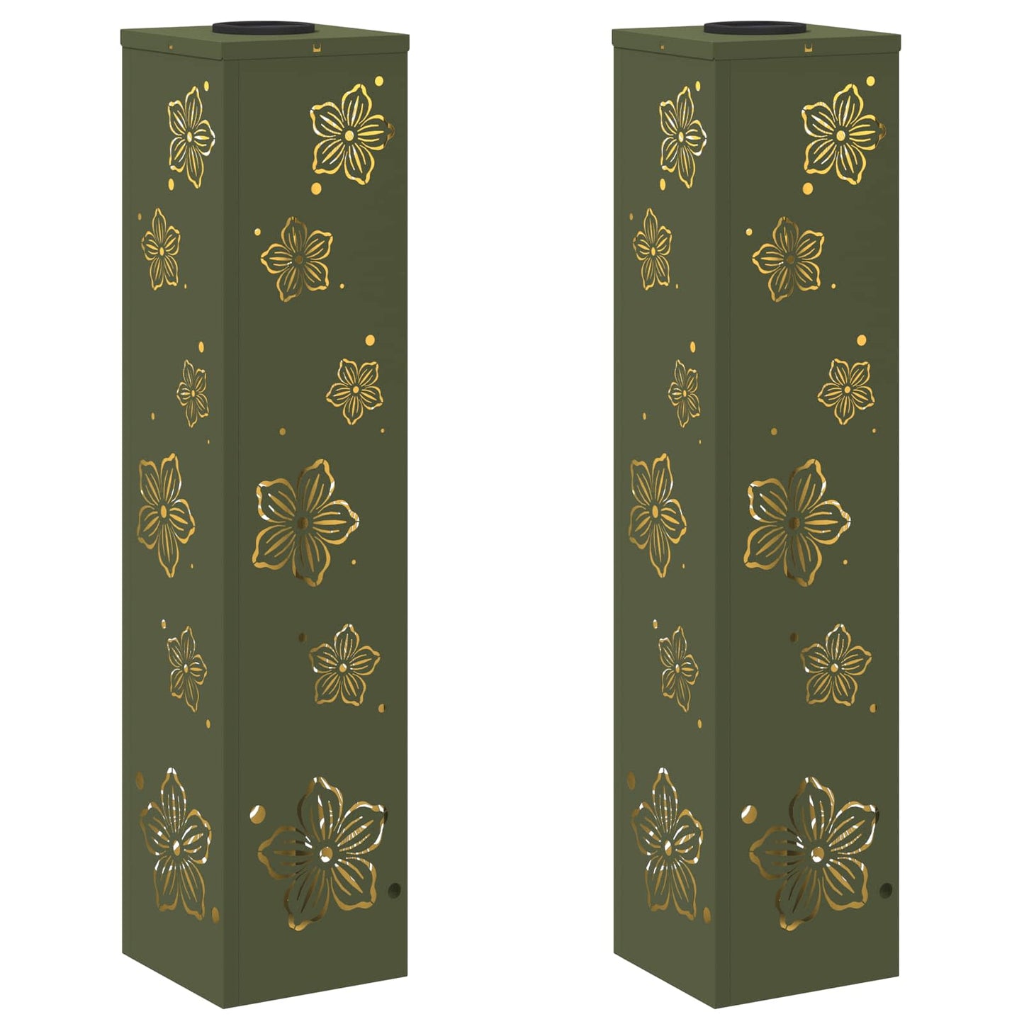 Solar LED Pad Licht 2 pcs Olijf Groen Koudgewalst staal is nu te koop bij PeponiXL, paradijselijk wonen!